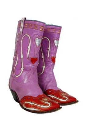 1950's Rare Nudie's Rodeo Tailor Novelty Hearts Leather Cowboy Boots