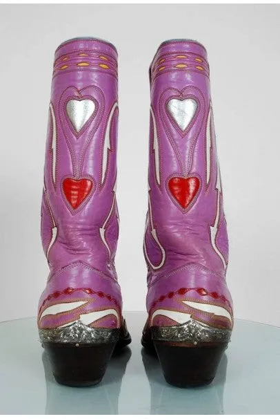 1950's Rare Nudie's Rodeo Tailor Novelty Hearts Leather Cowboy Boots