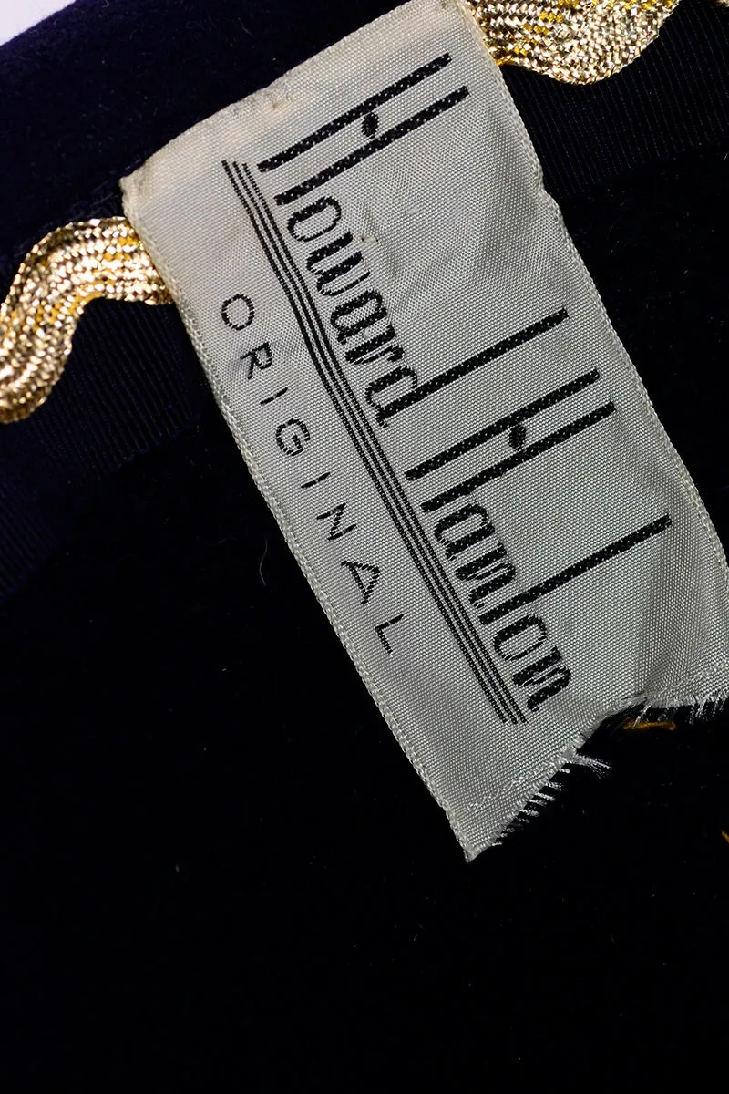 1960s Howard Hanlon Purple & Pink Pointed Fez Hat w/ Gold Tassels