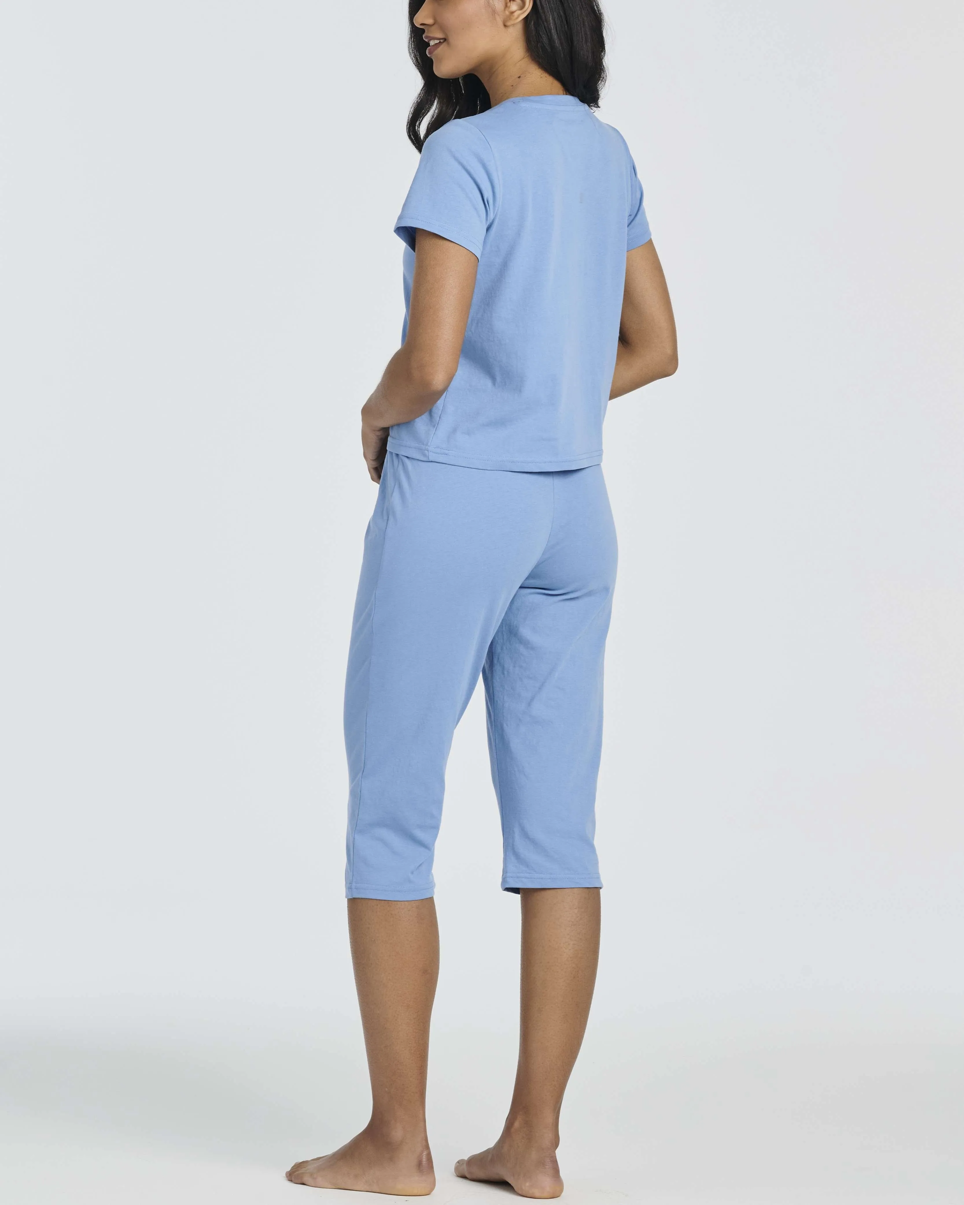2 Pack: Women's Cotton Pajamas with Capri Pants (Available In Plus Size)