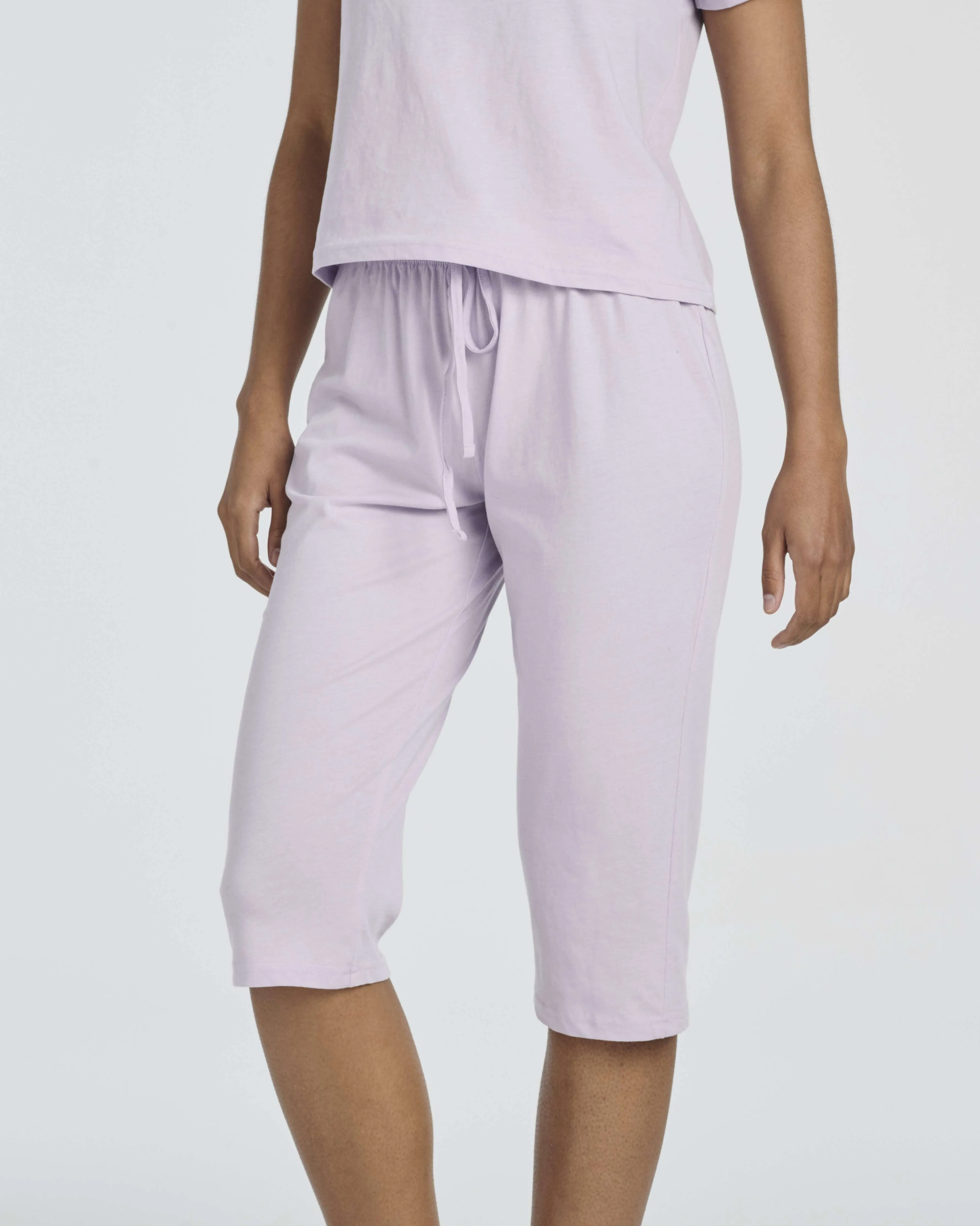 2 Pack: Women's Cotton Pajamas with Capri Pants (Available In Plus Size)