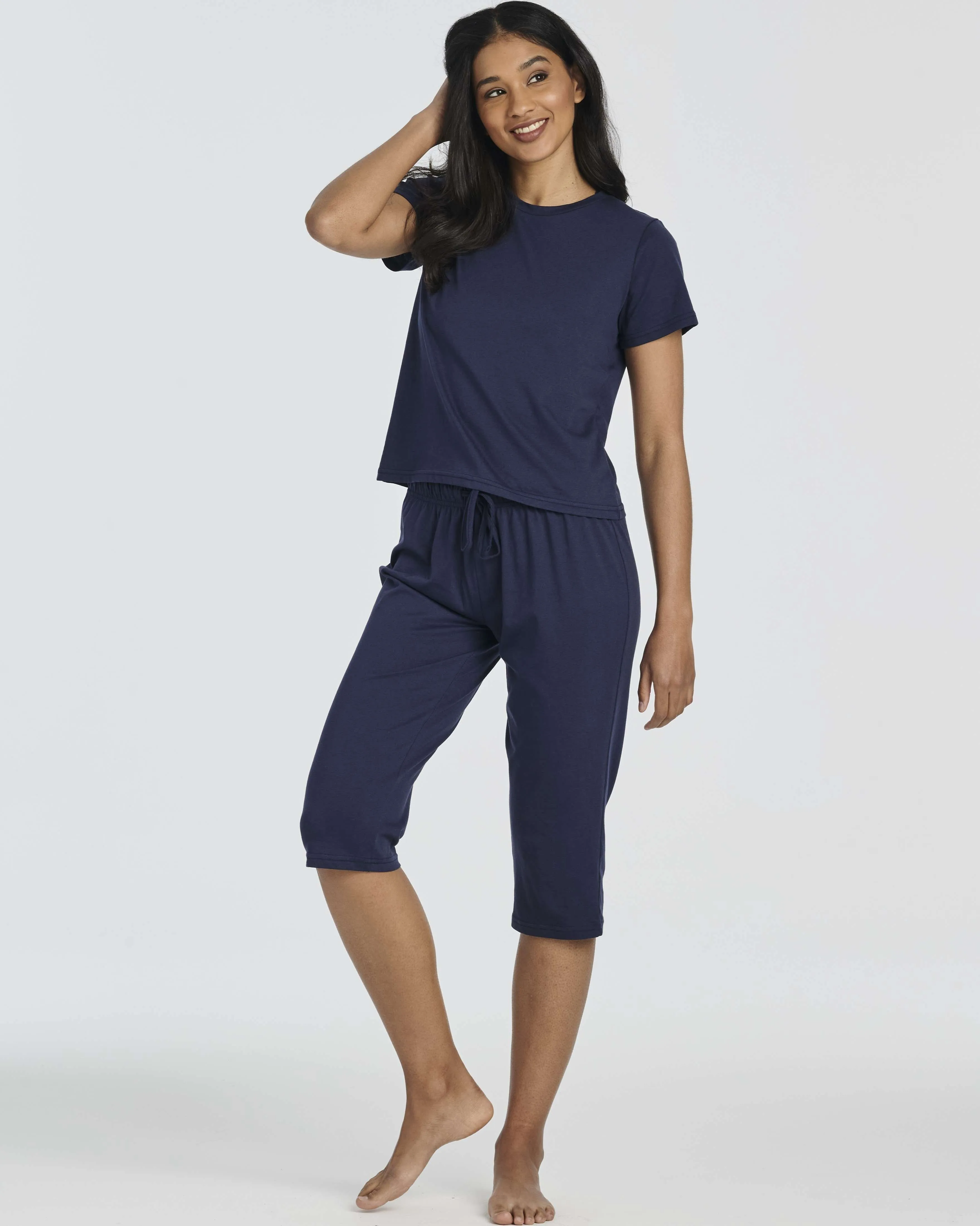 2 Pack: Women's Cotton Pajamas with Capri Pants (Available In Plus Size)