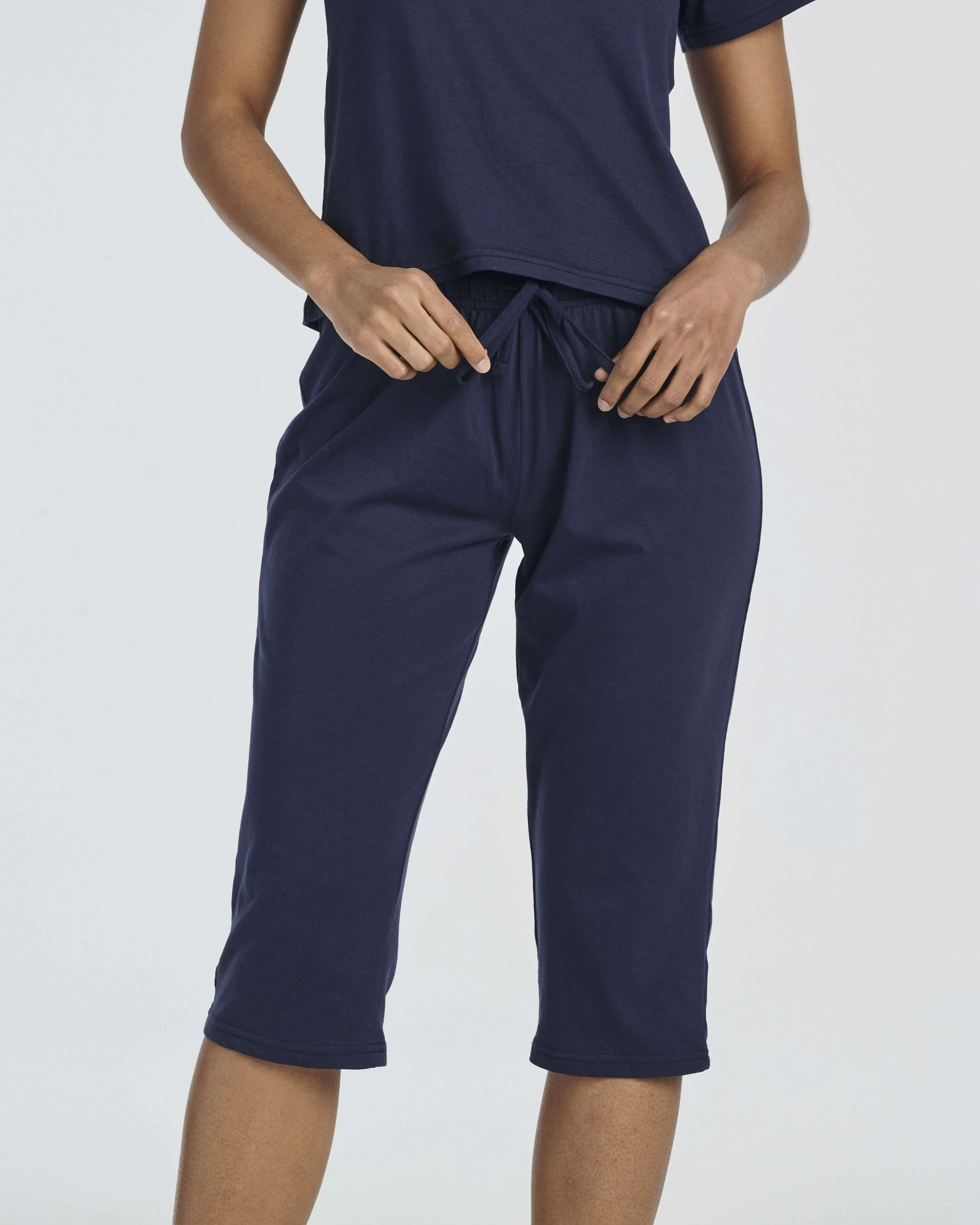 2 Pack: Women's Cotton Pajamas with Capri Pants (Available In Plus Size)