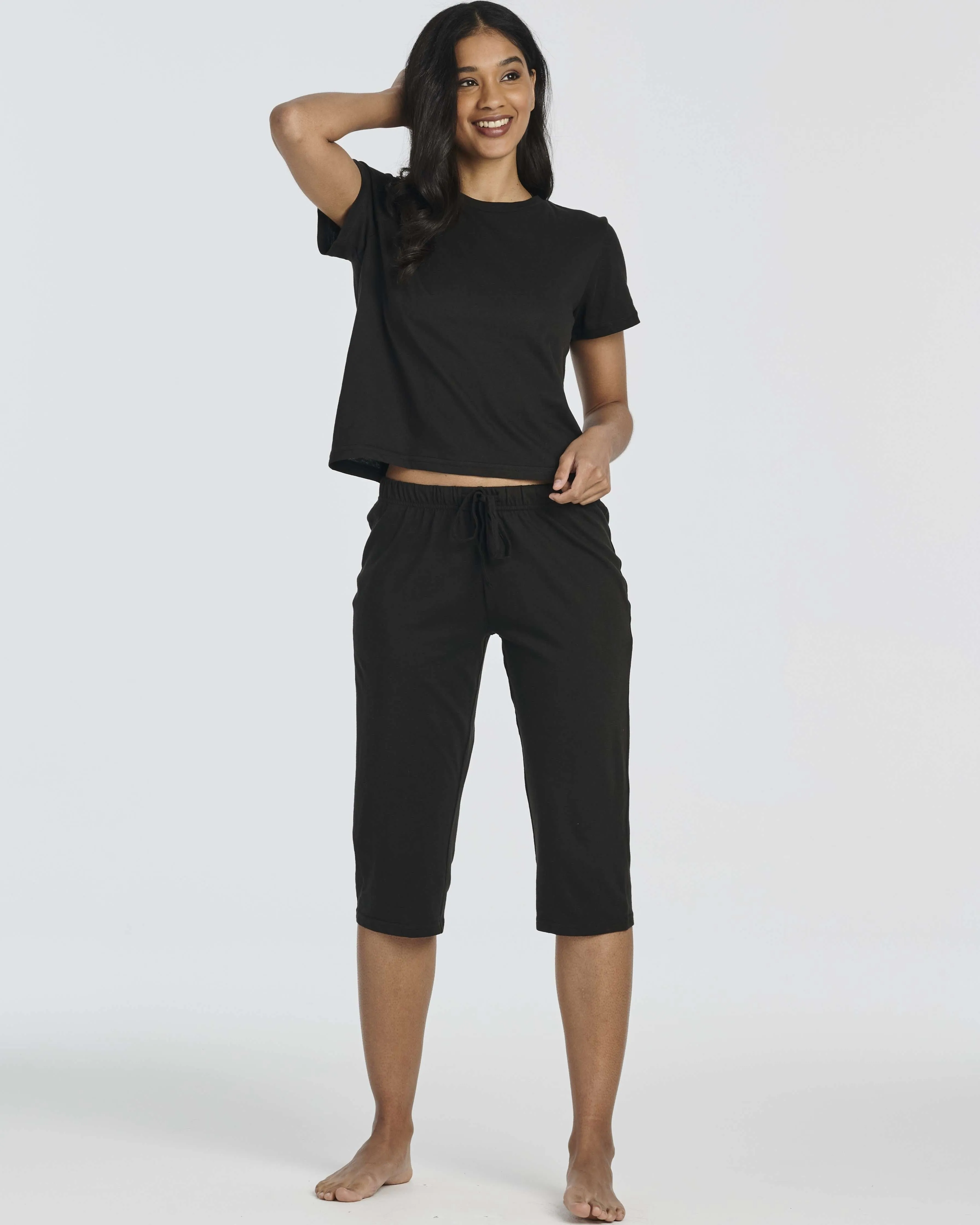 2 Pack: Women's Cotton Pajamas with Capri Pants (Available In Plus Size)