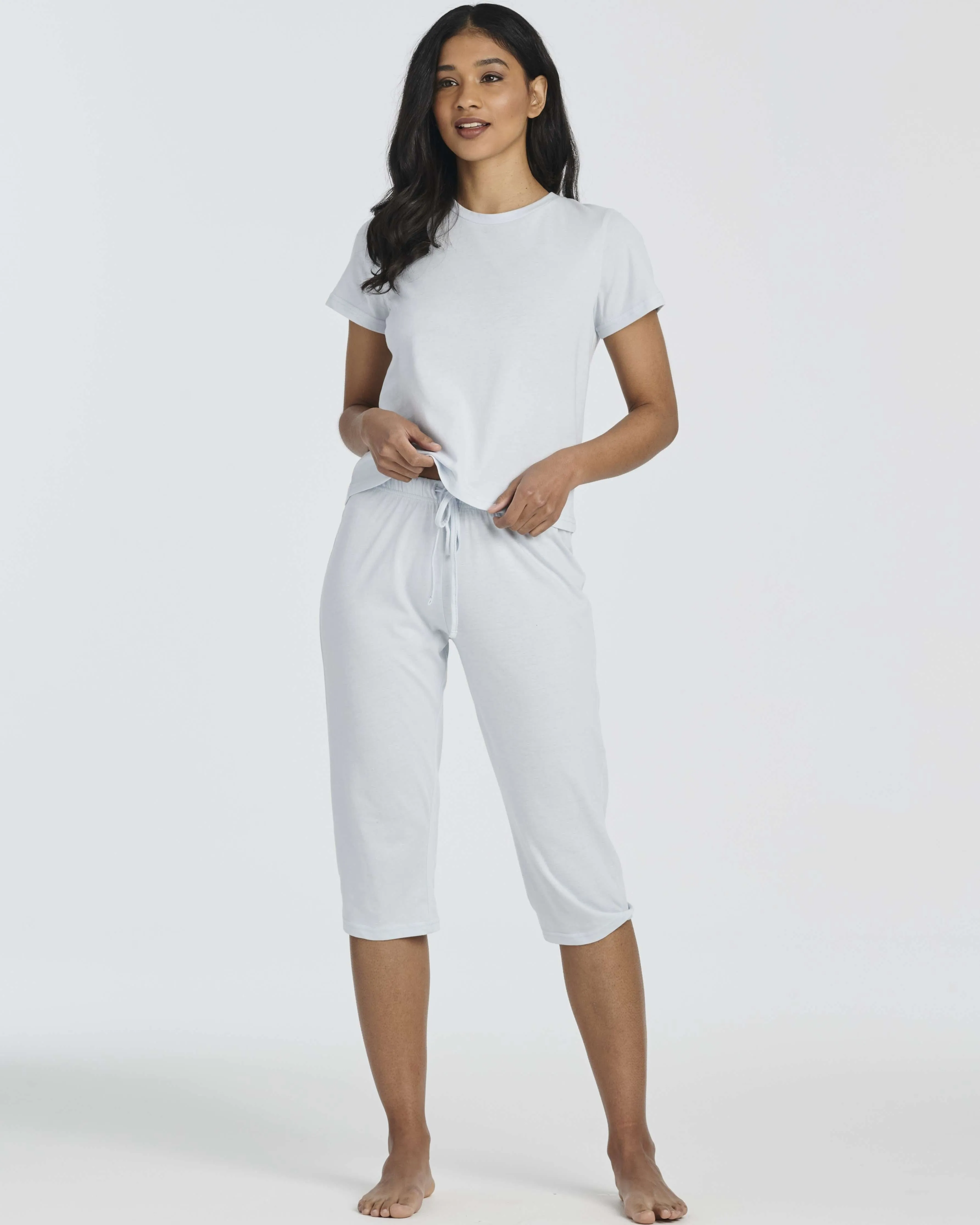 2 Pack: Women's Cotton Pajamas with Capri Pants (Available In Plus Size)