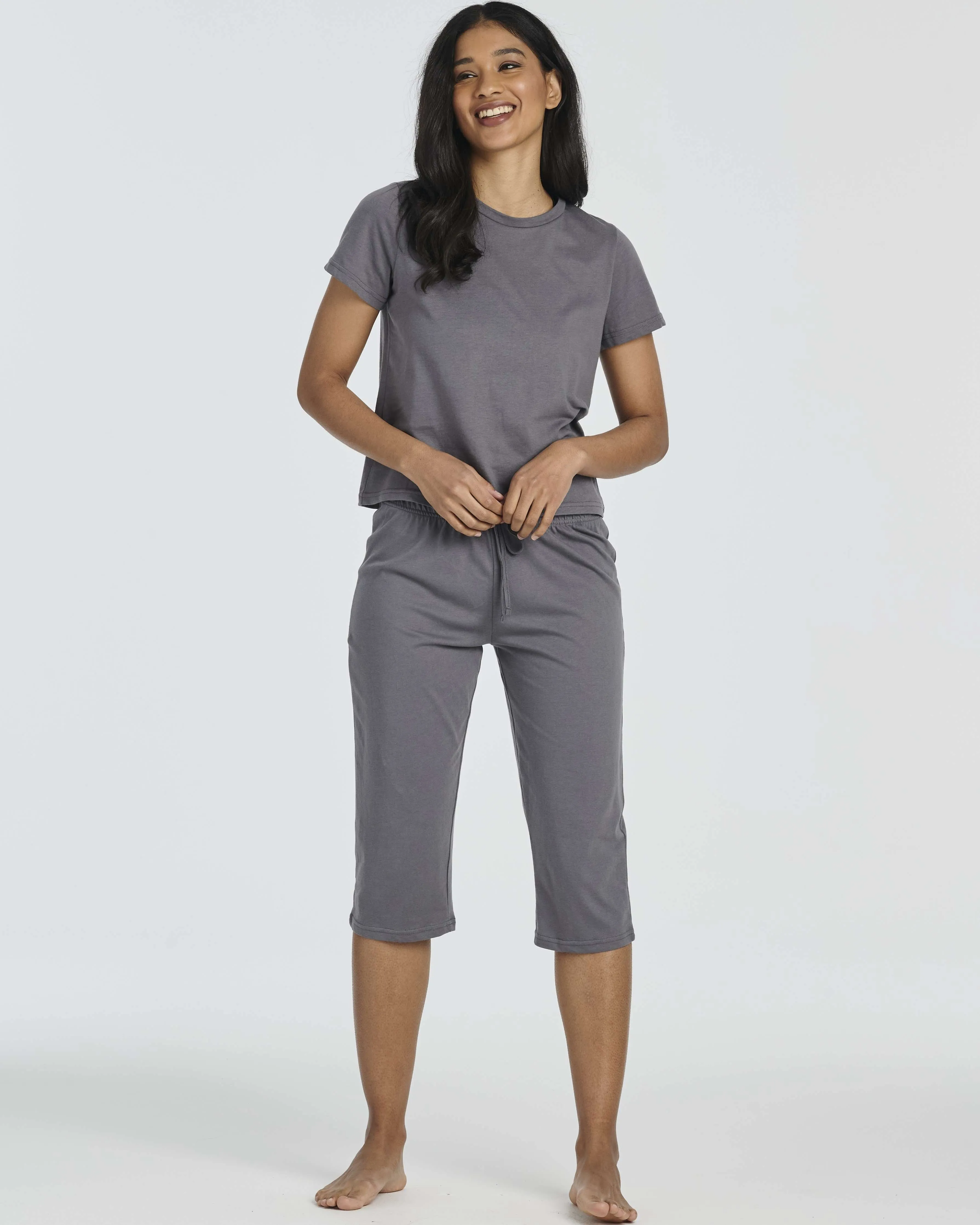 2 Pack: Women's Cotton Pajamas with Capri Pants (Available In Plus Size)