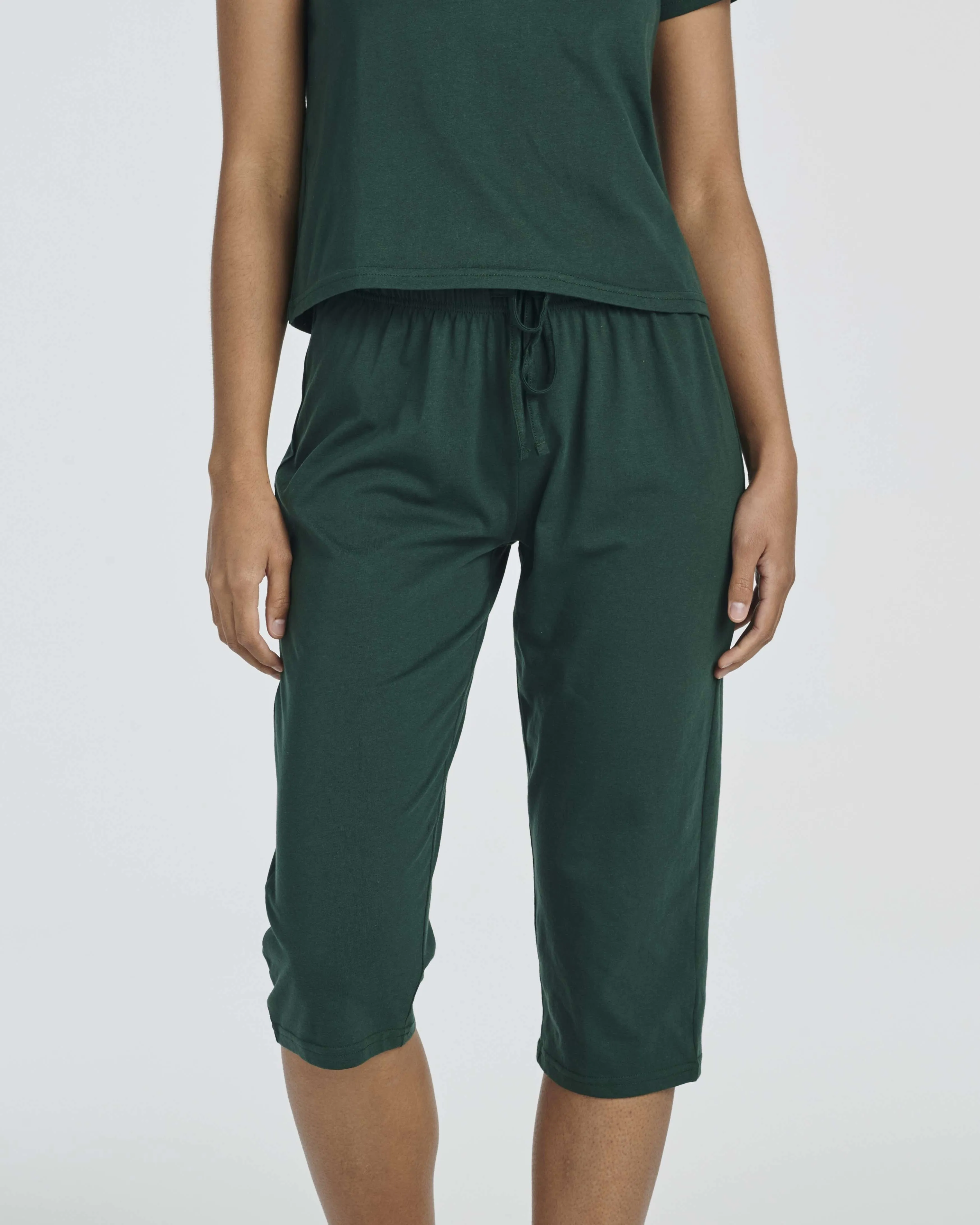 2 Pack: Women's Cotton Pajamas with Capri Pants (Available In Plus Size)
