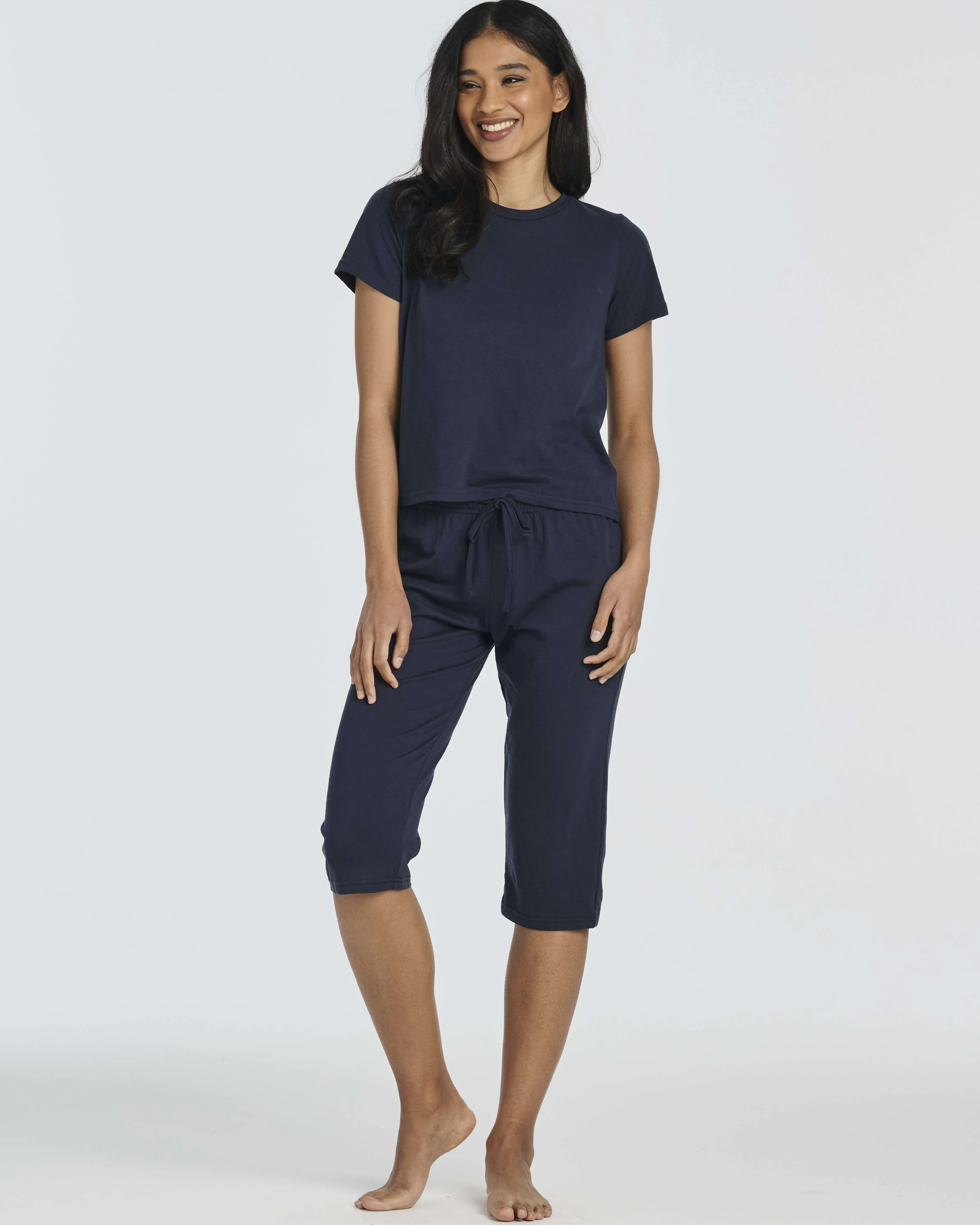 2 Pack: Women's Cotton Pajamas with Capri Pants (Available In Plus Size)