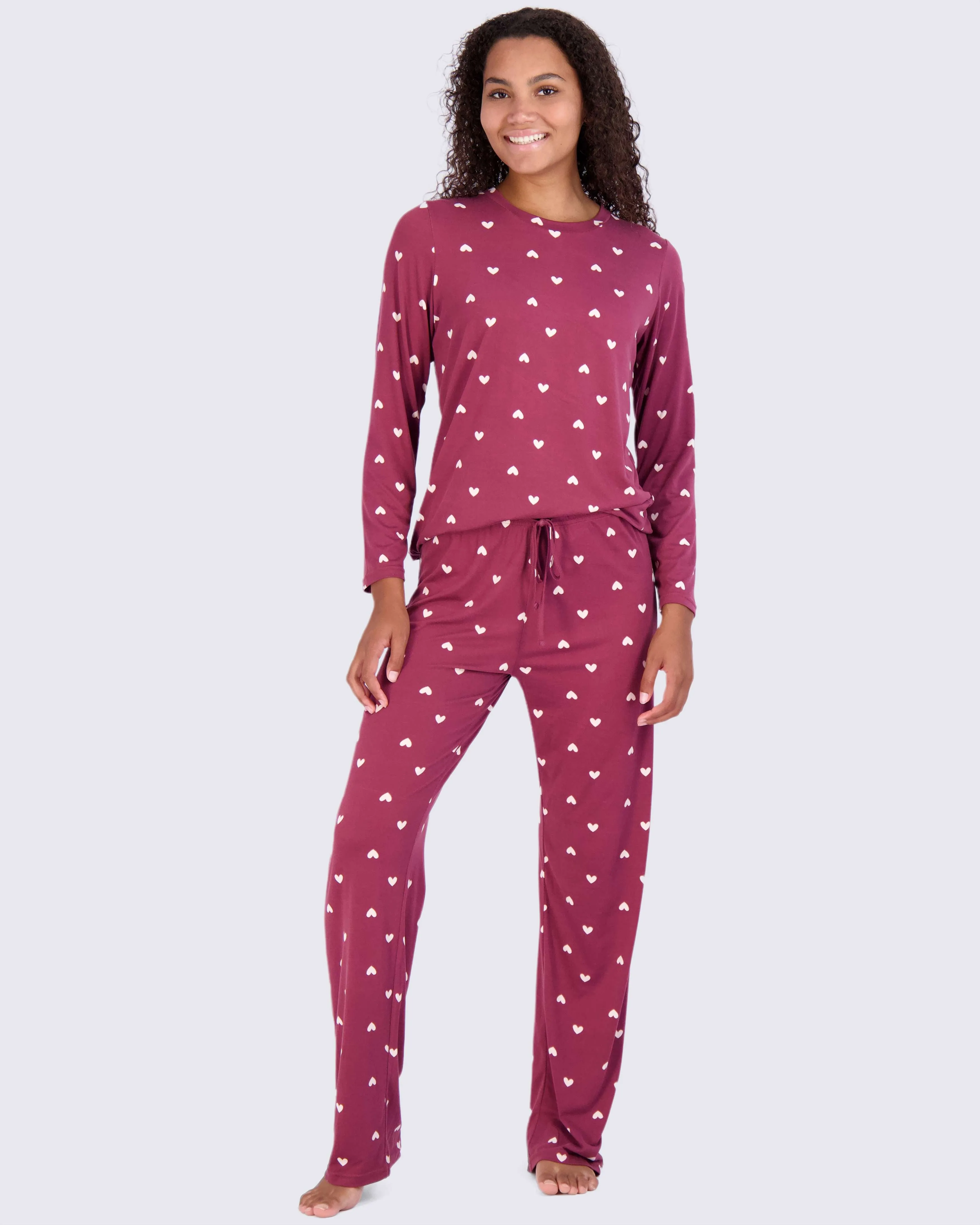 2 Pack: Women’s Pajama Set Super-Soft Long Sleeve Top With Pants