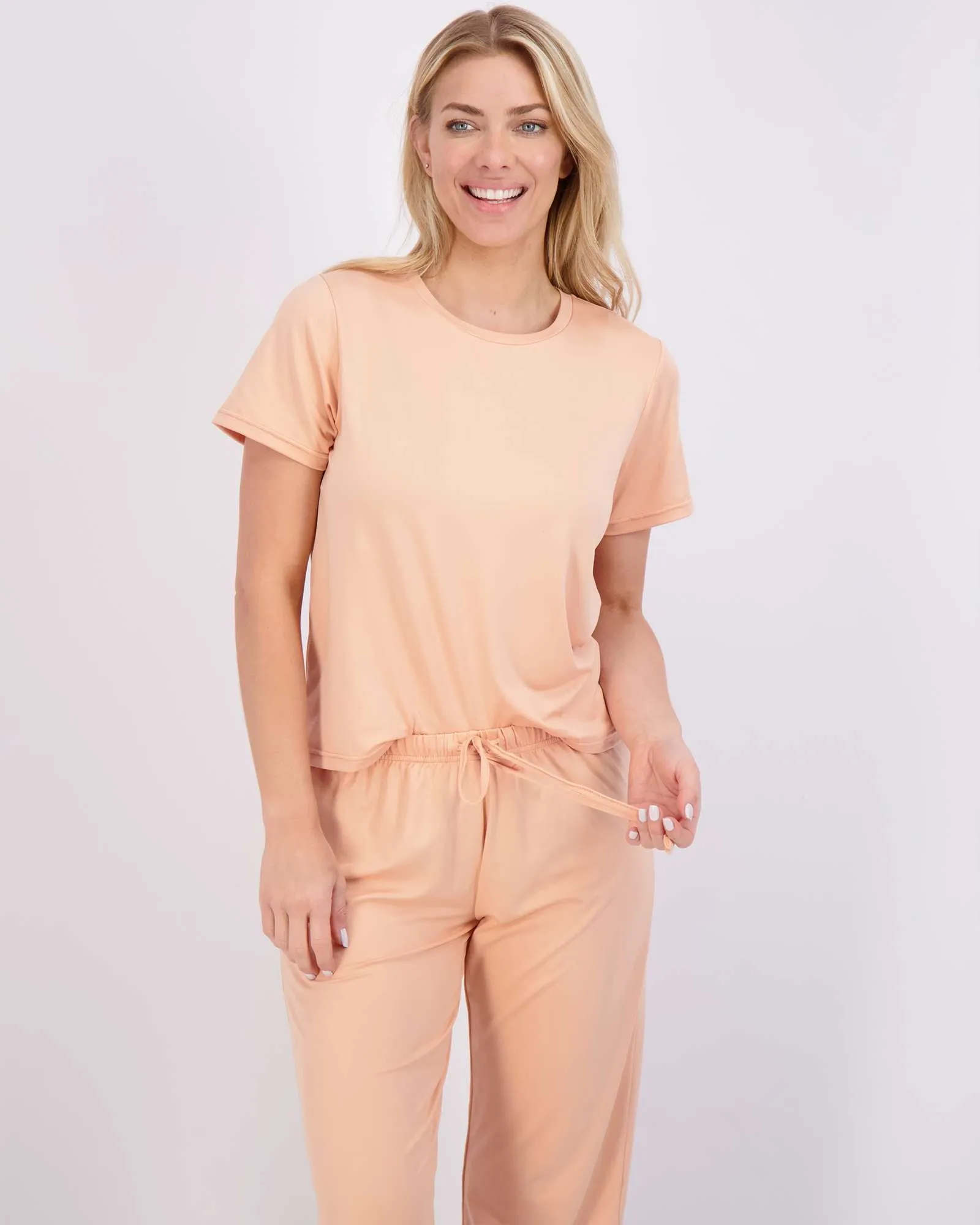 2 Pack: Women's Short-Sleeve PJ Top with Capri Pants