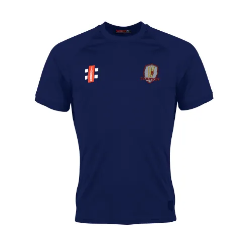 3 Cricket  Senior's Navy Matrix V2 S/S Tee Shirt