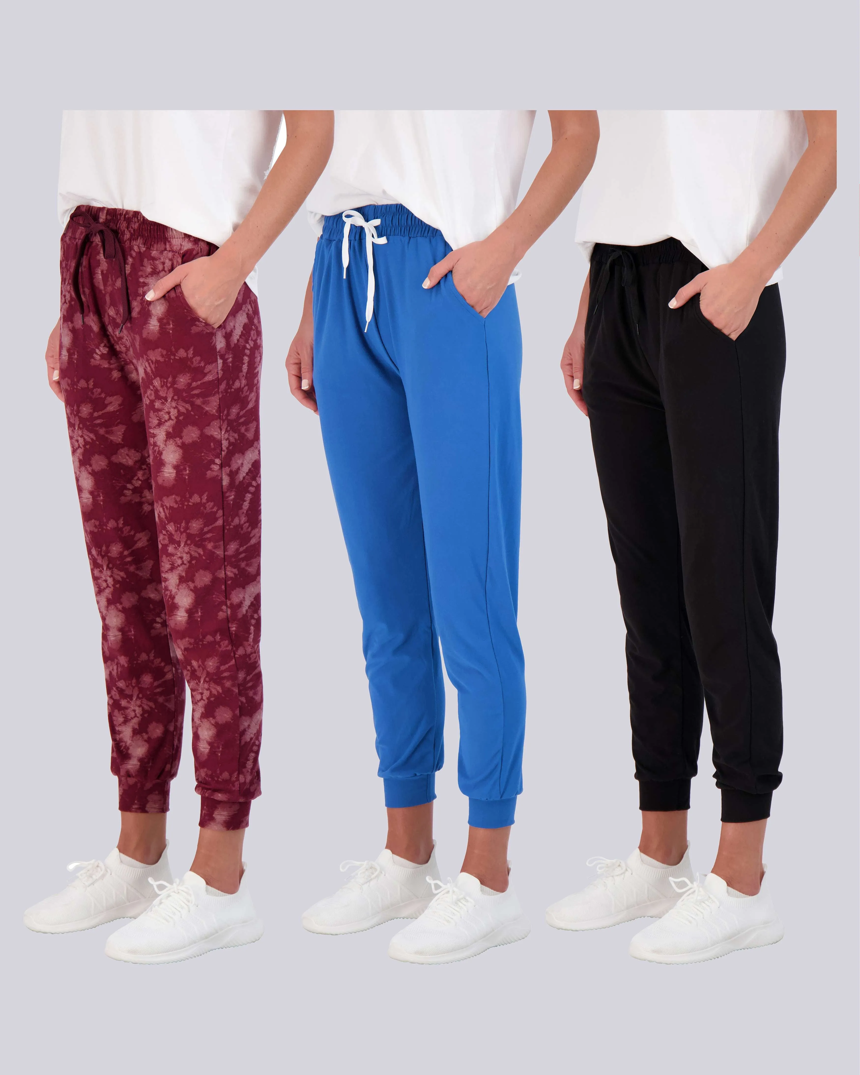 3 Pack: Womens Plus Ultra-Soft Lounge Joggers