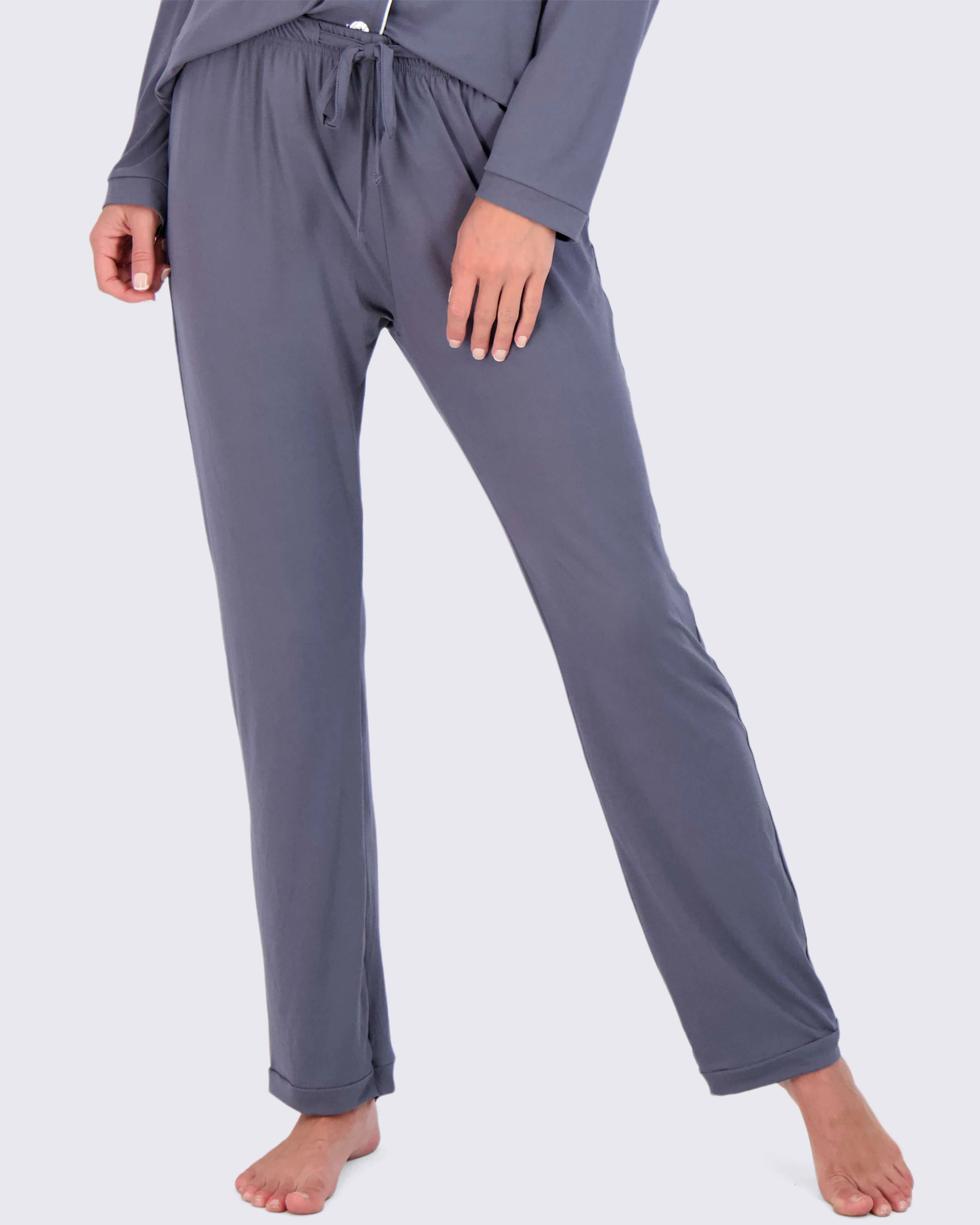 4 Piece: Women’s Long Sleeve Button Down Pajama Set