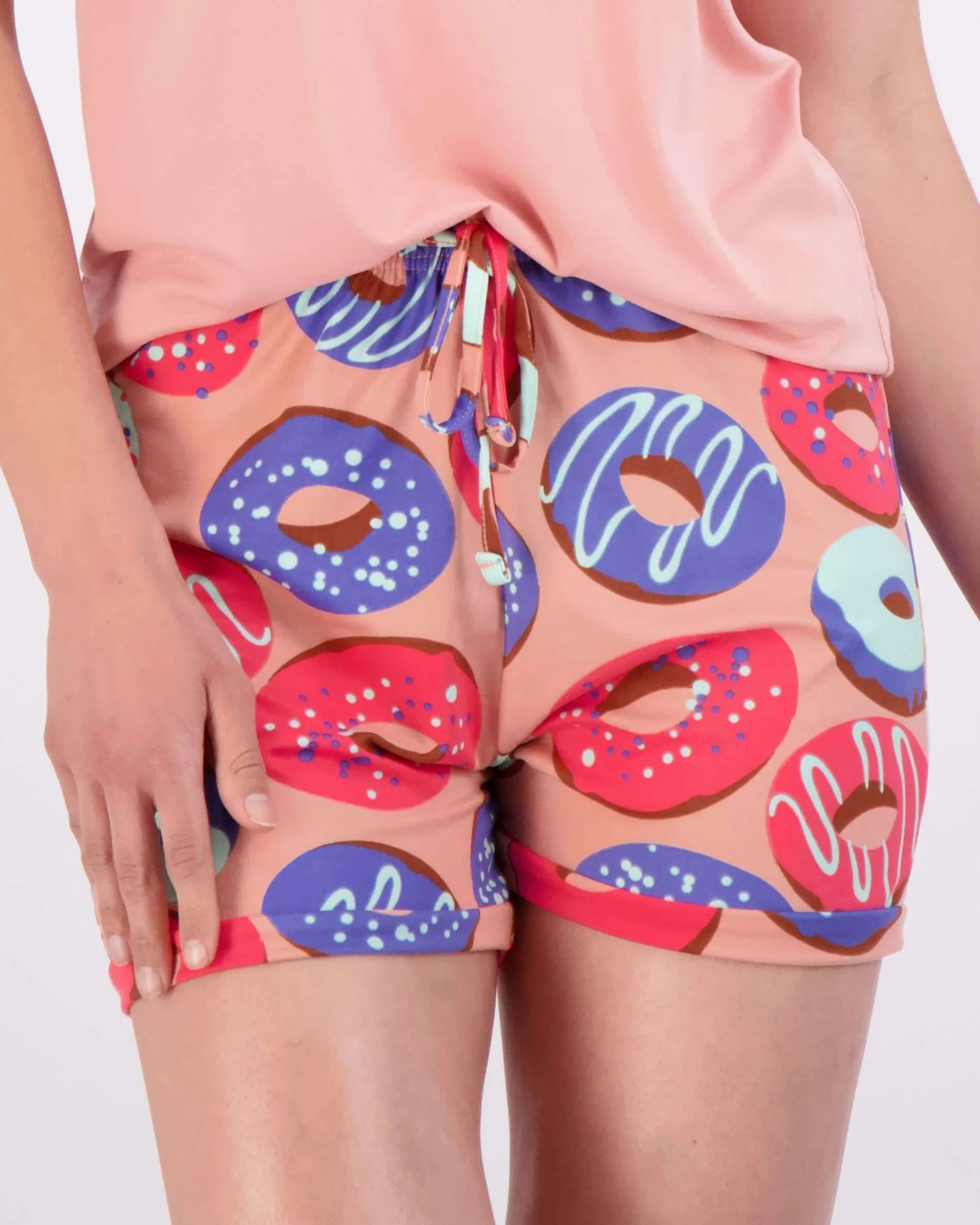 4 Piece: Womens Short Sleeve with Shorts Pajama Set