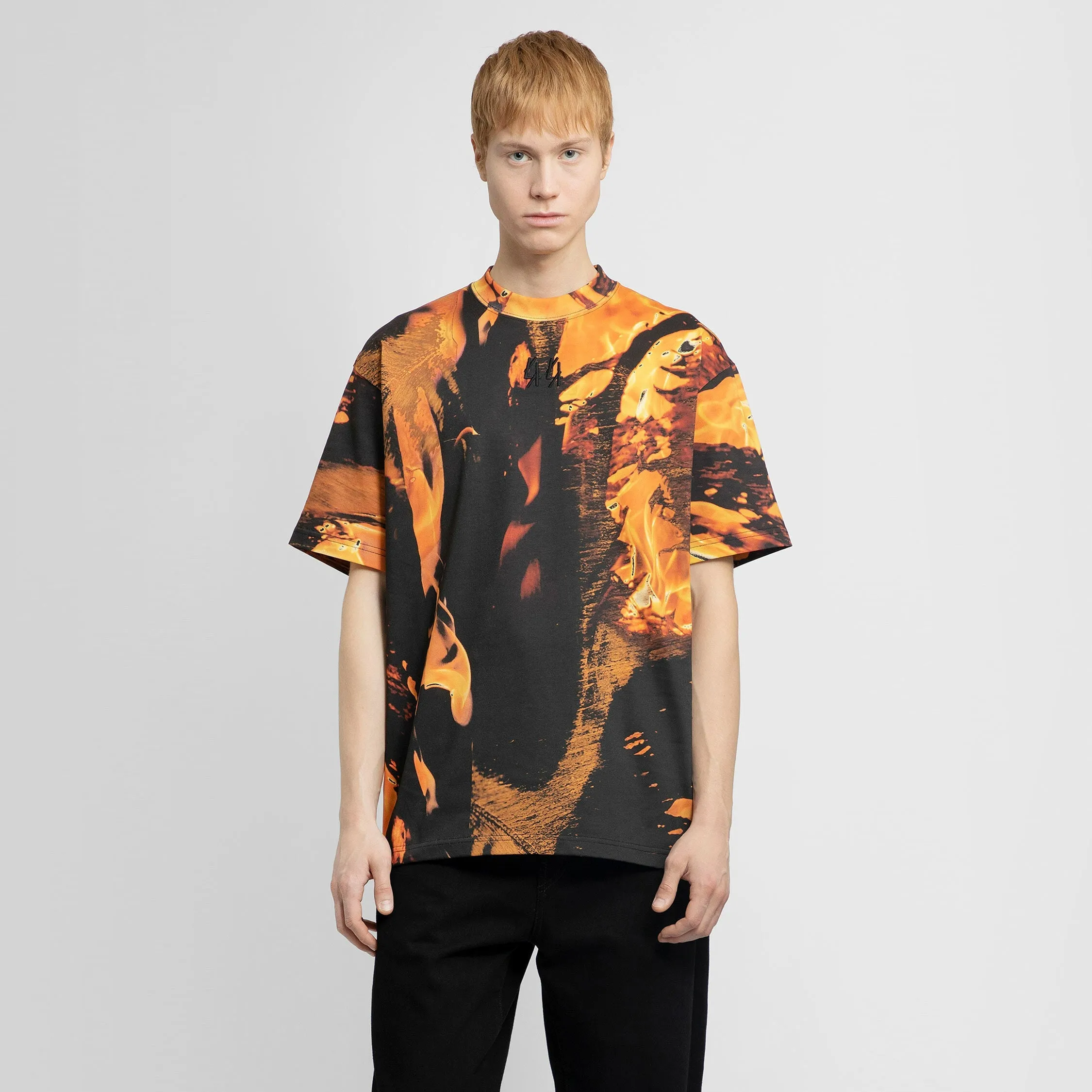 44 LABEL GROUP MAN BLACK T-SHIRTS & TANK TOPS