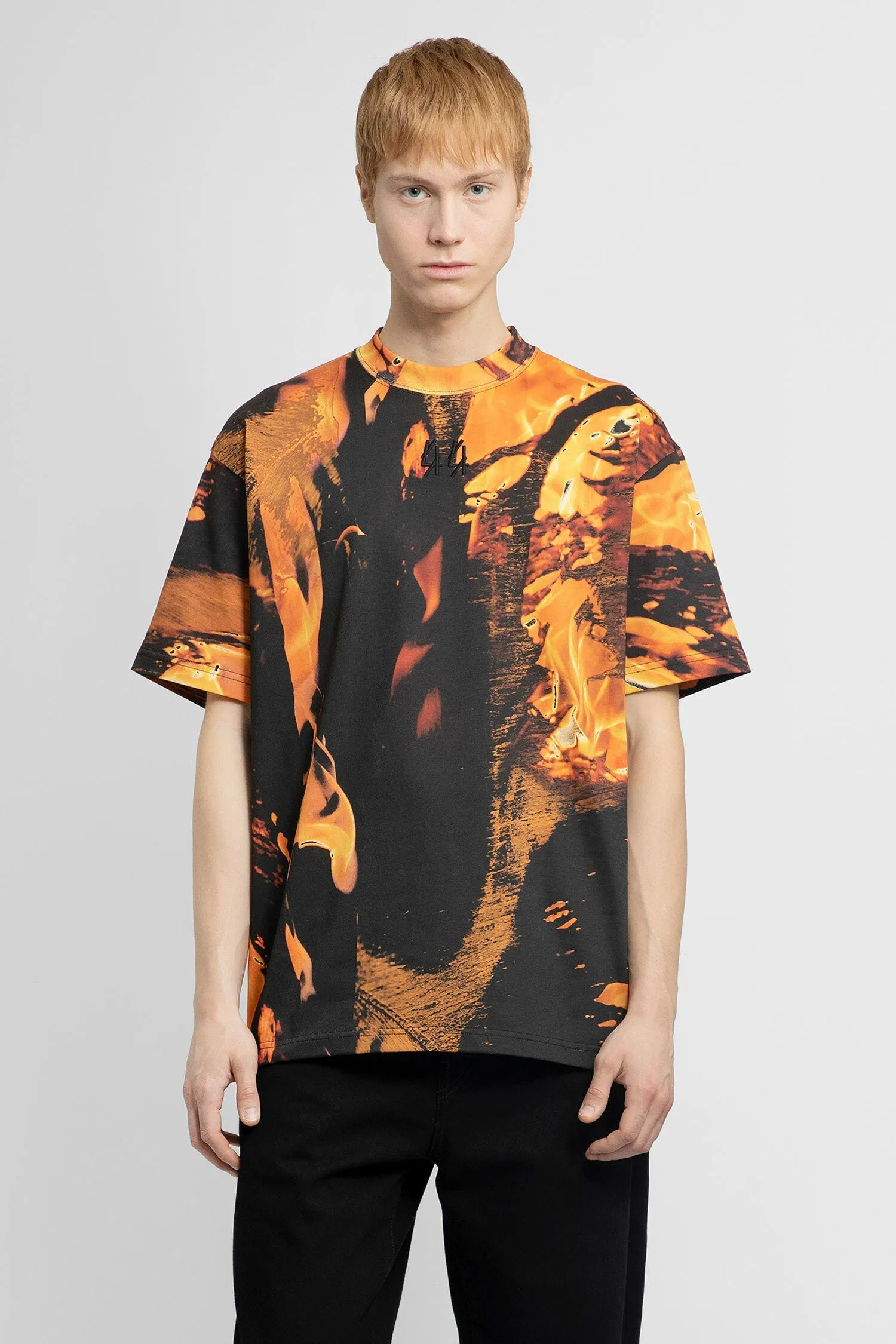 44 LABEL GROUP MAN BLACK T-SHIRTS & TANK TOPS