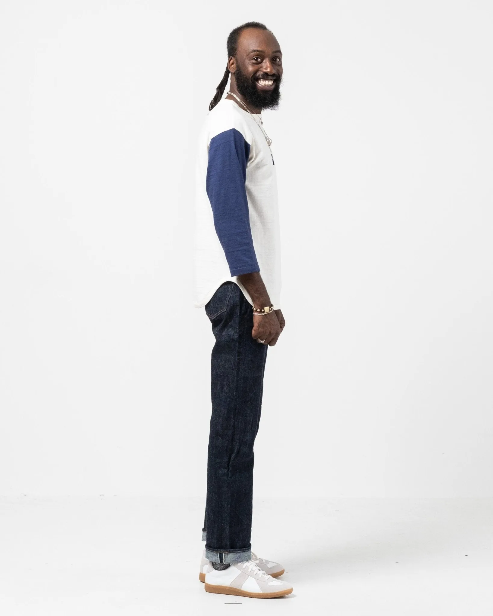 4800 Baseball Tee Cream x Navy