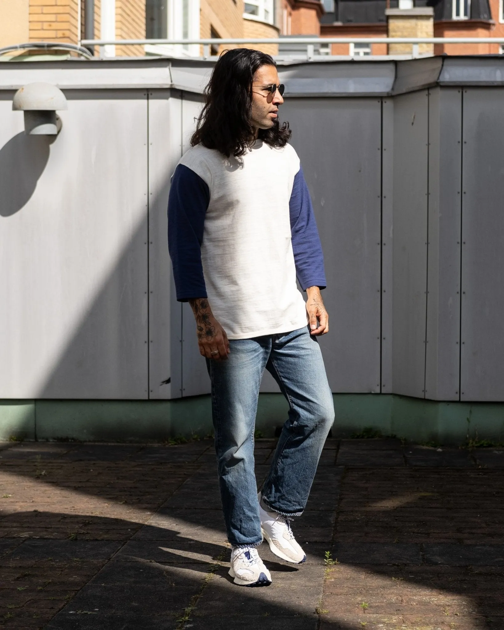 4800 Baseball Tee Cream x Navy