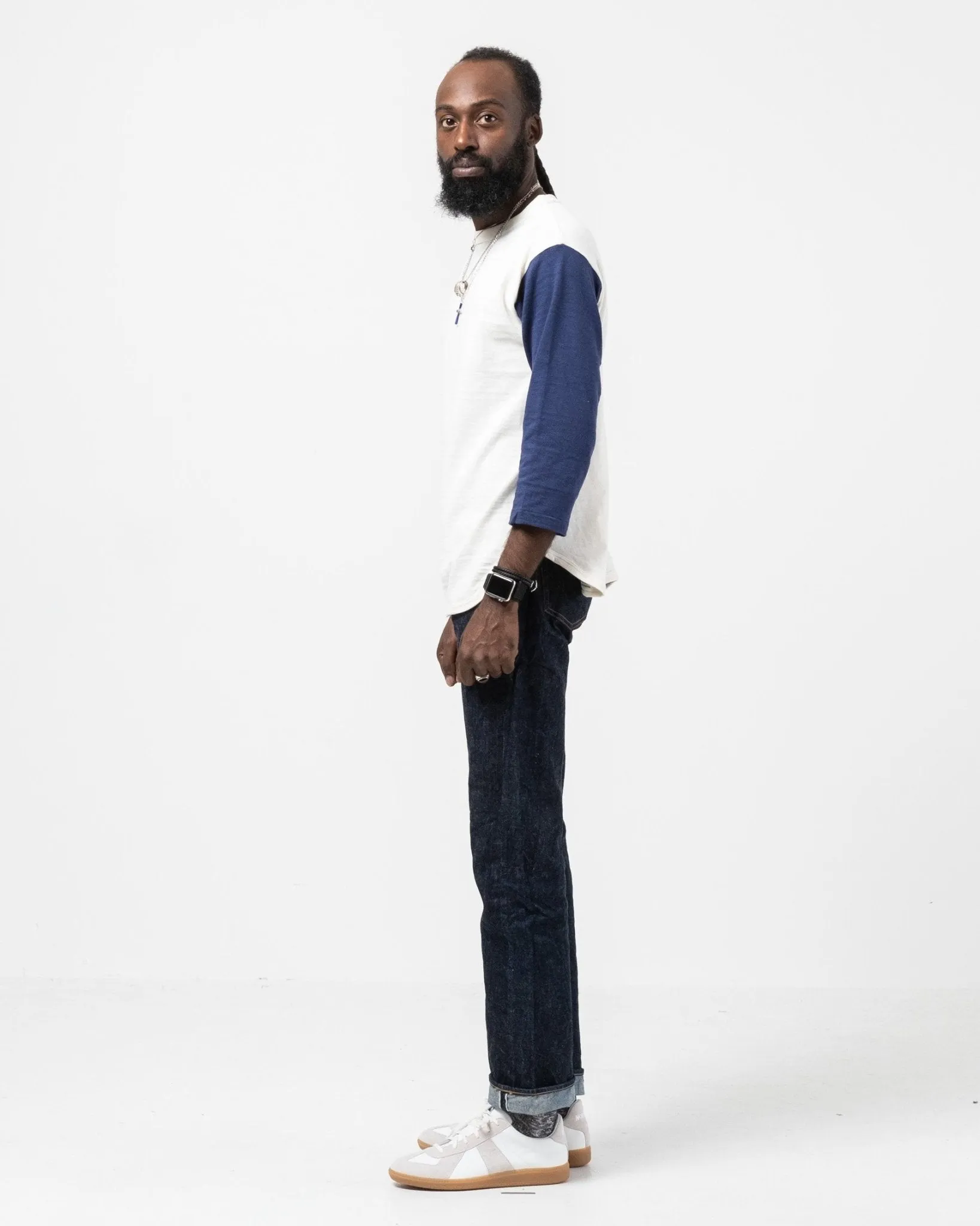 4800 Baseball Tee Cream x Navy