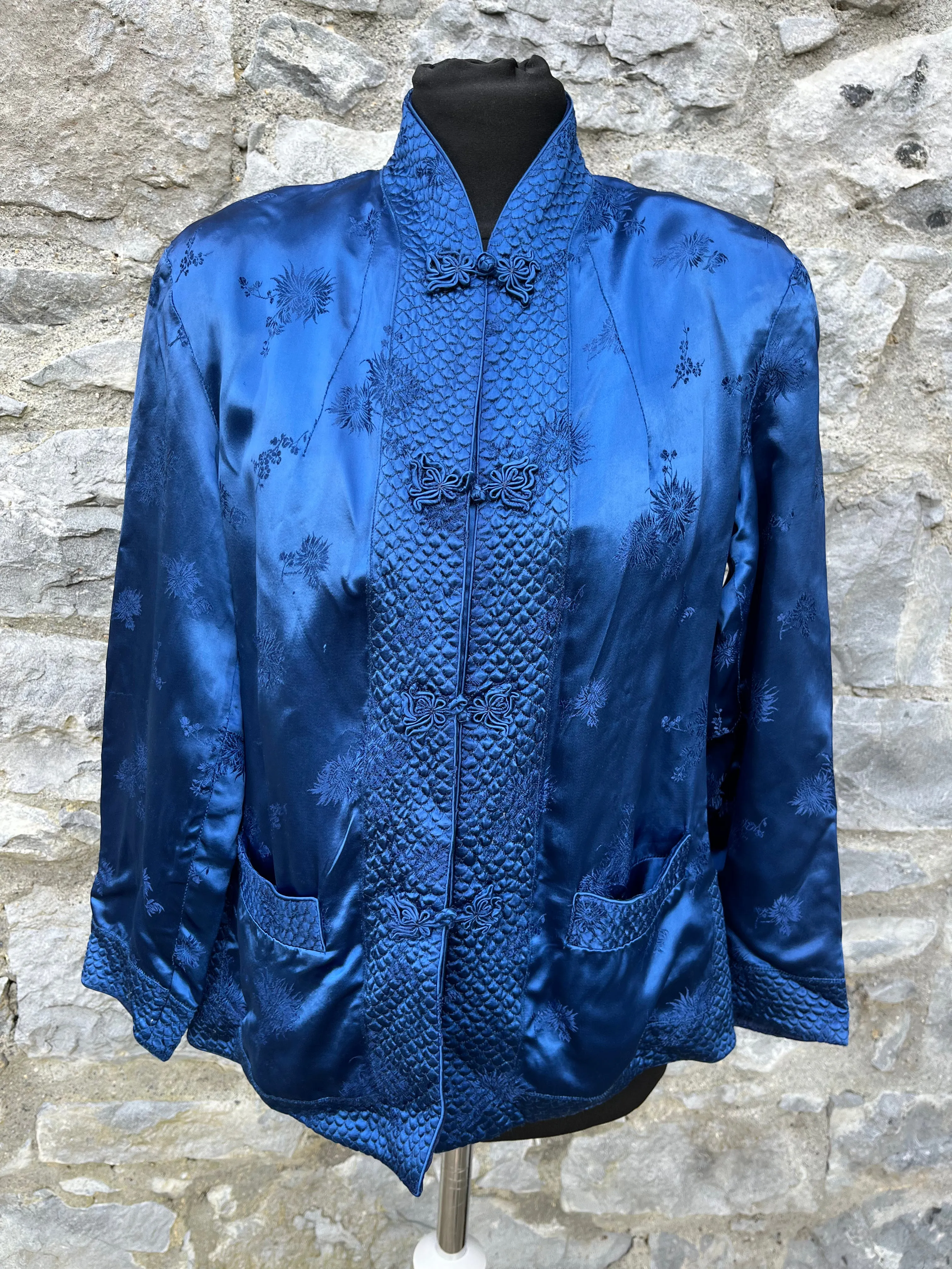 80s blue orient jacket uk 10
