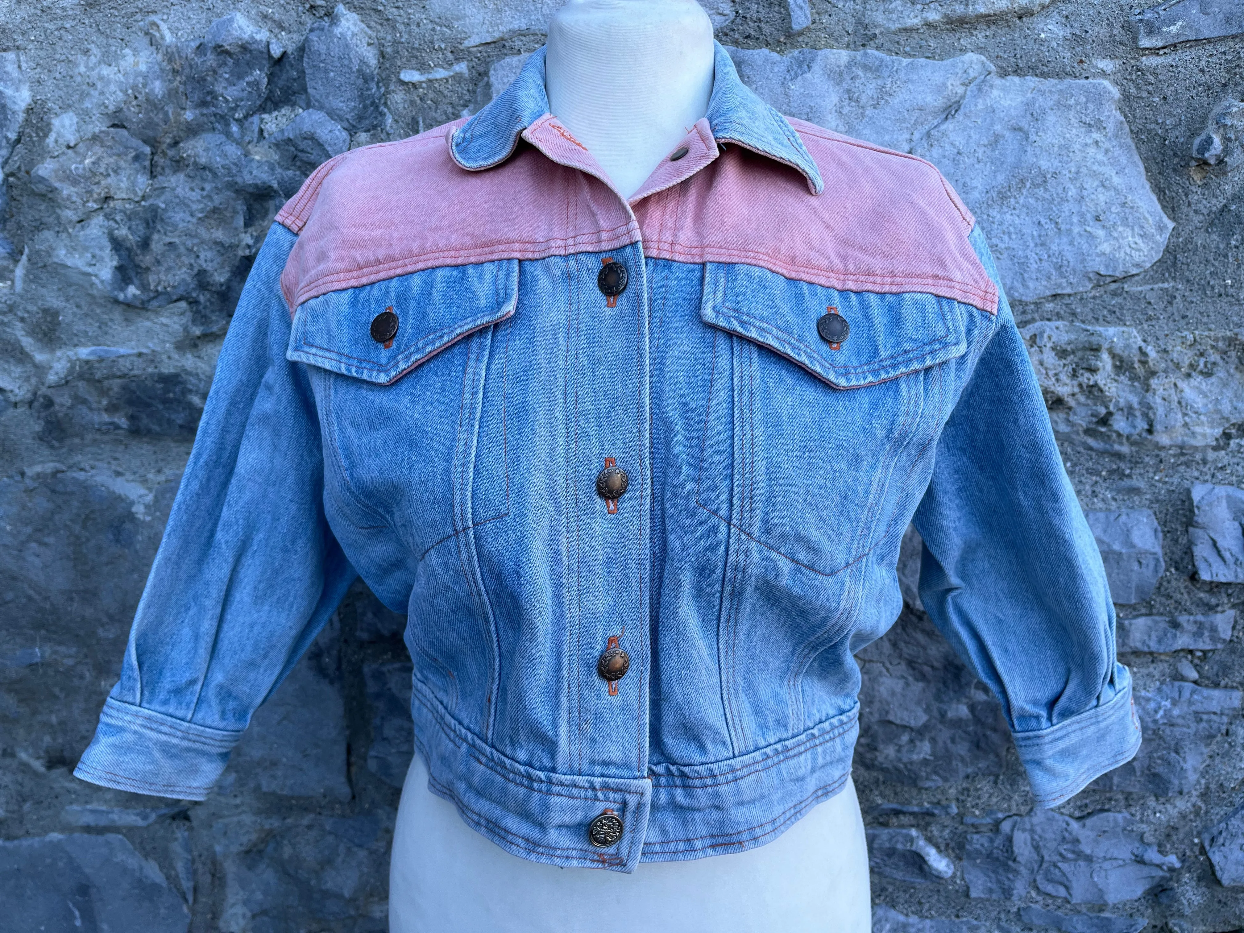 80s pink&blue denim jacket   6y (116cm)