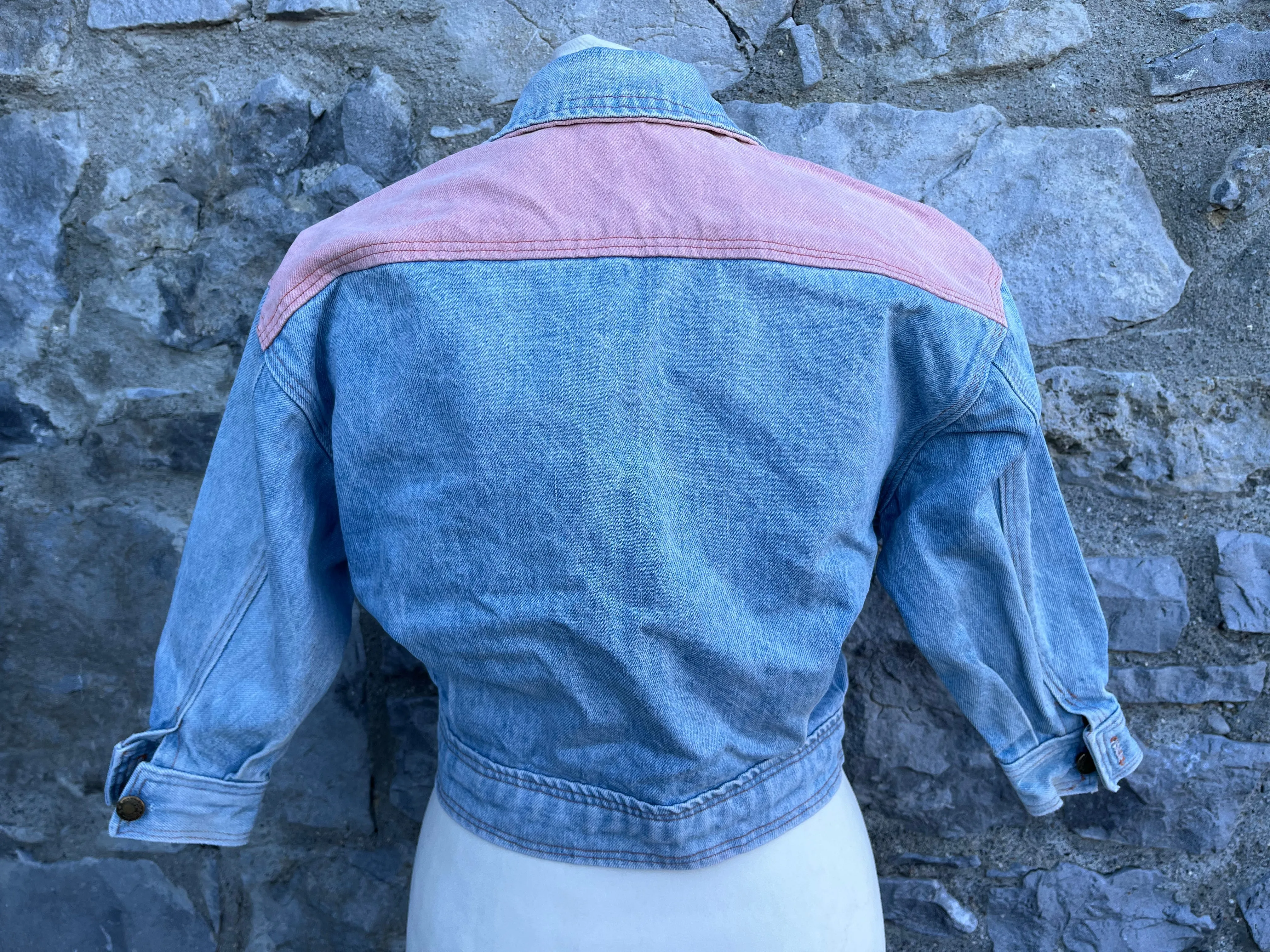80s pink&blue denim jacket   6y (116cm)