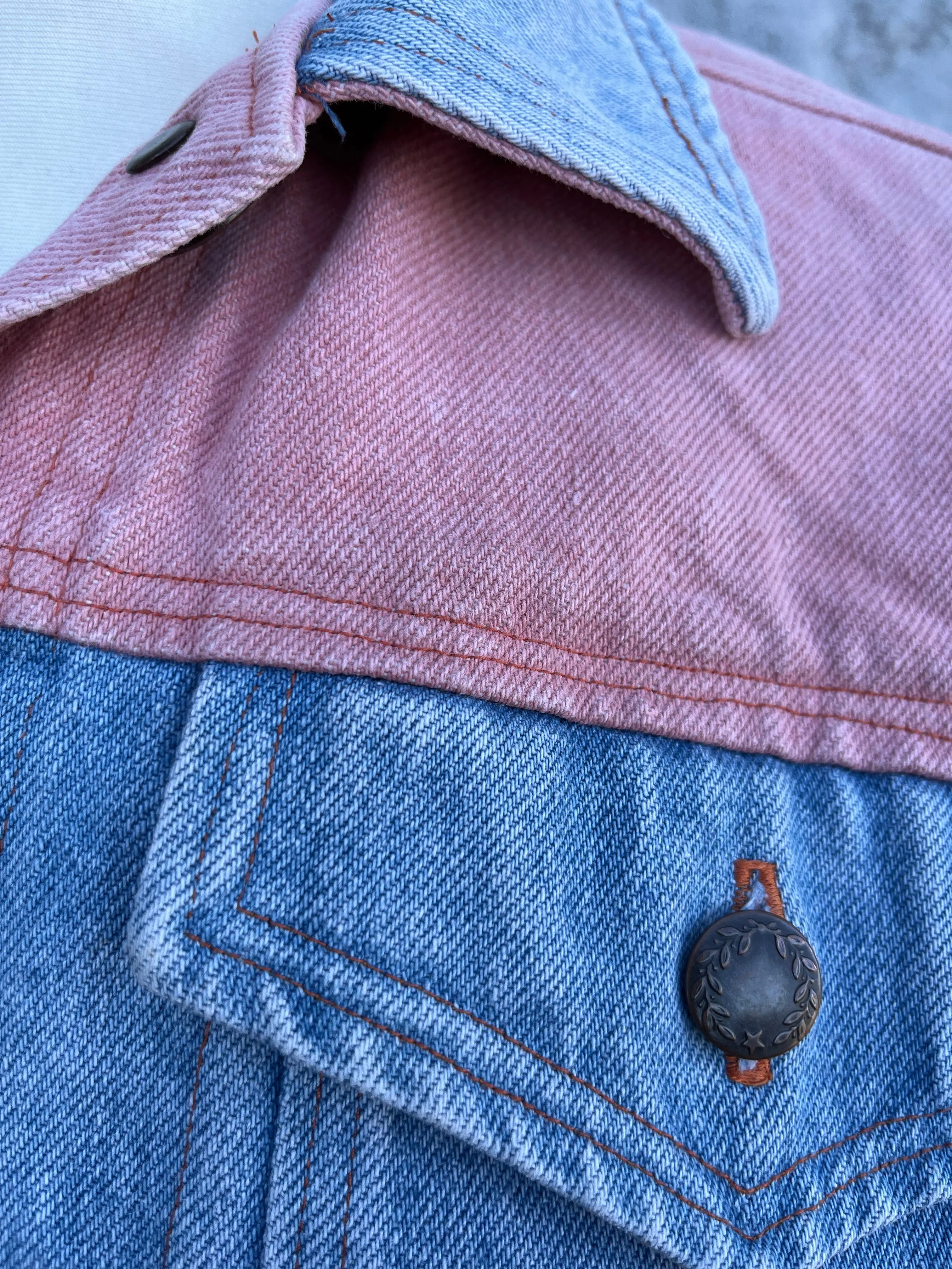 80s pink&blue denim jacket   6y (116cm)