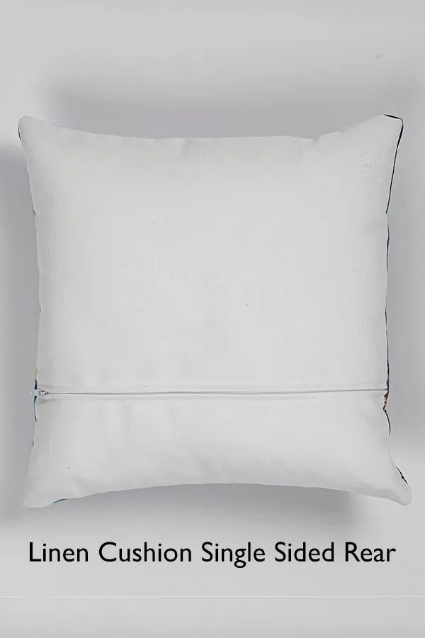 Abstract Plant Square Cushion (Coffee Brown)
