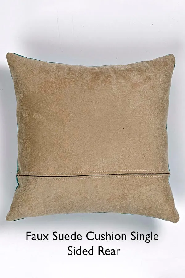Abstract Plant Square Cushion (Coffee Brown)