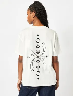 ACOTAR Moon Phase T-Shirt In Ecru
