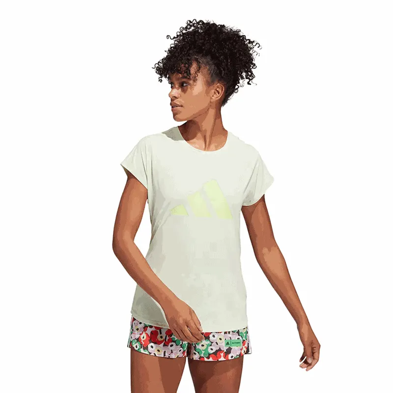 adidas 3 Bar Training Tee - Womens - Almost Lime/Pulse Lime