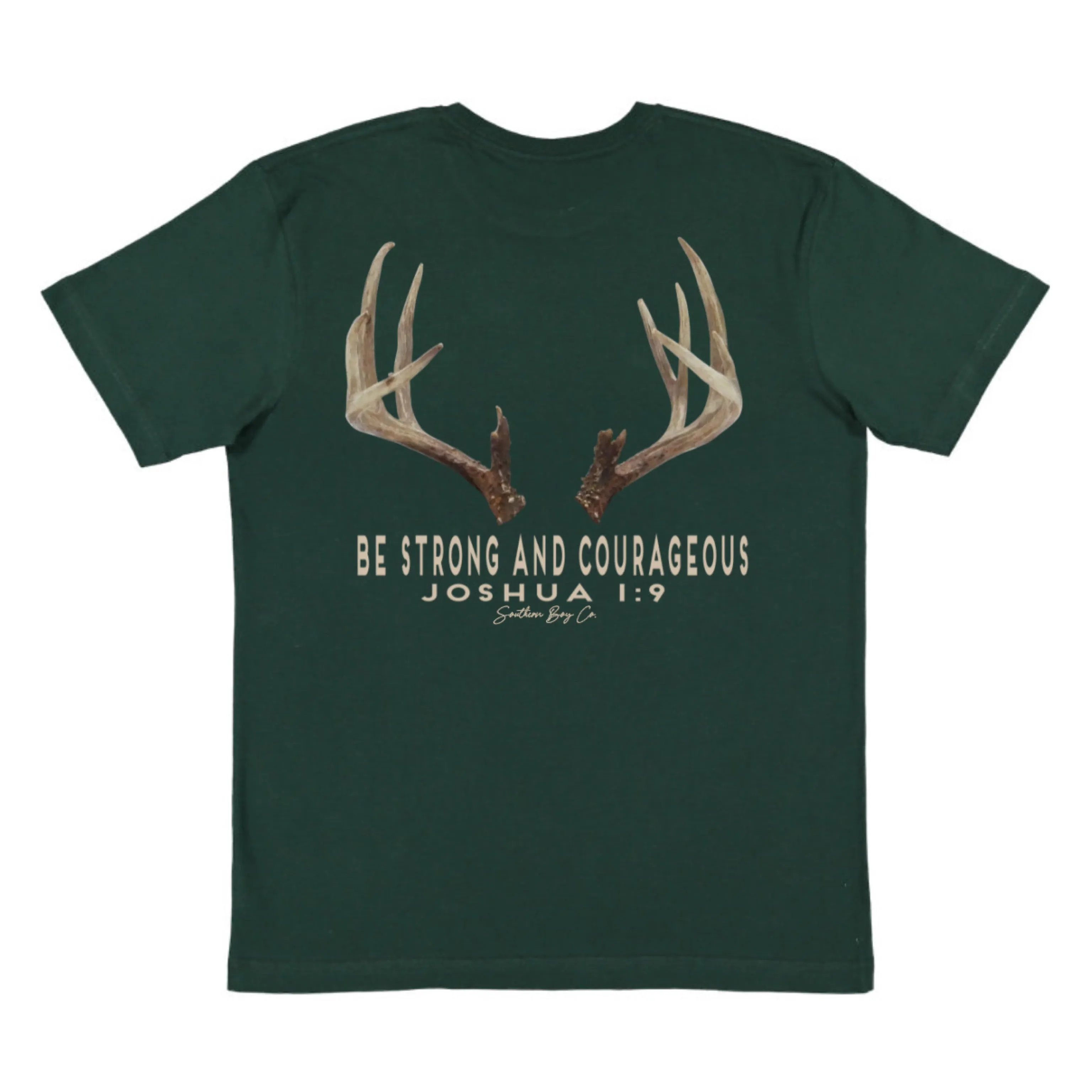 (Adult) Strong And Courageous (Deer Antler) Short Sleeve Adult Tee