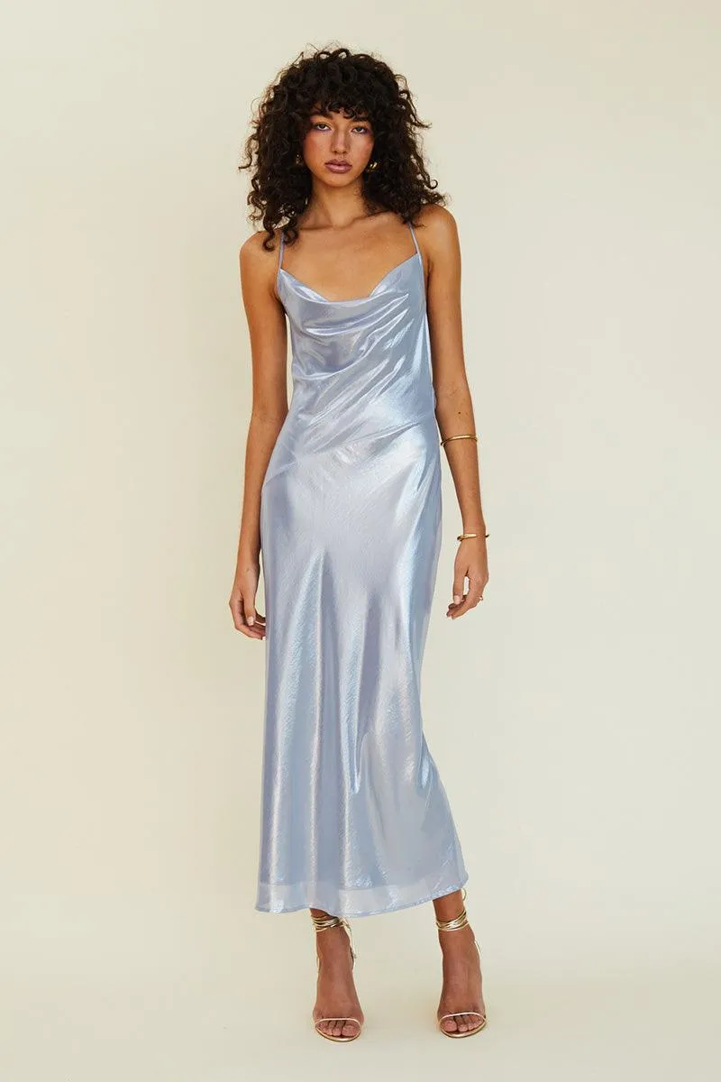 Agua Cowl Neck Bias Maxi Dress