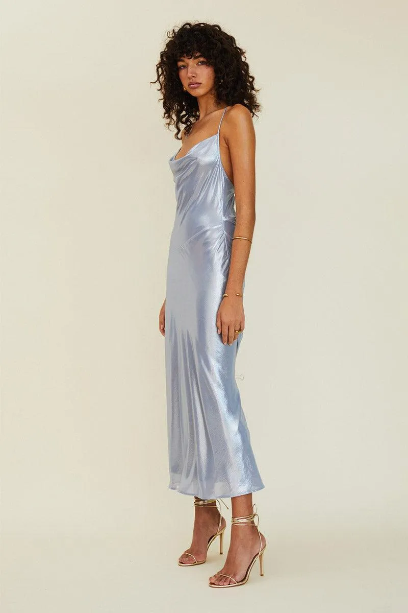Agua Cowl Neck Bias Maxi Dress