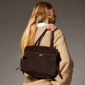AH Wilson Suede Bag in Coffee