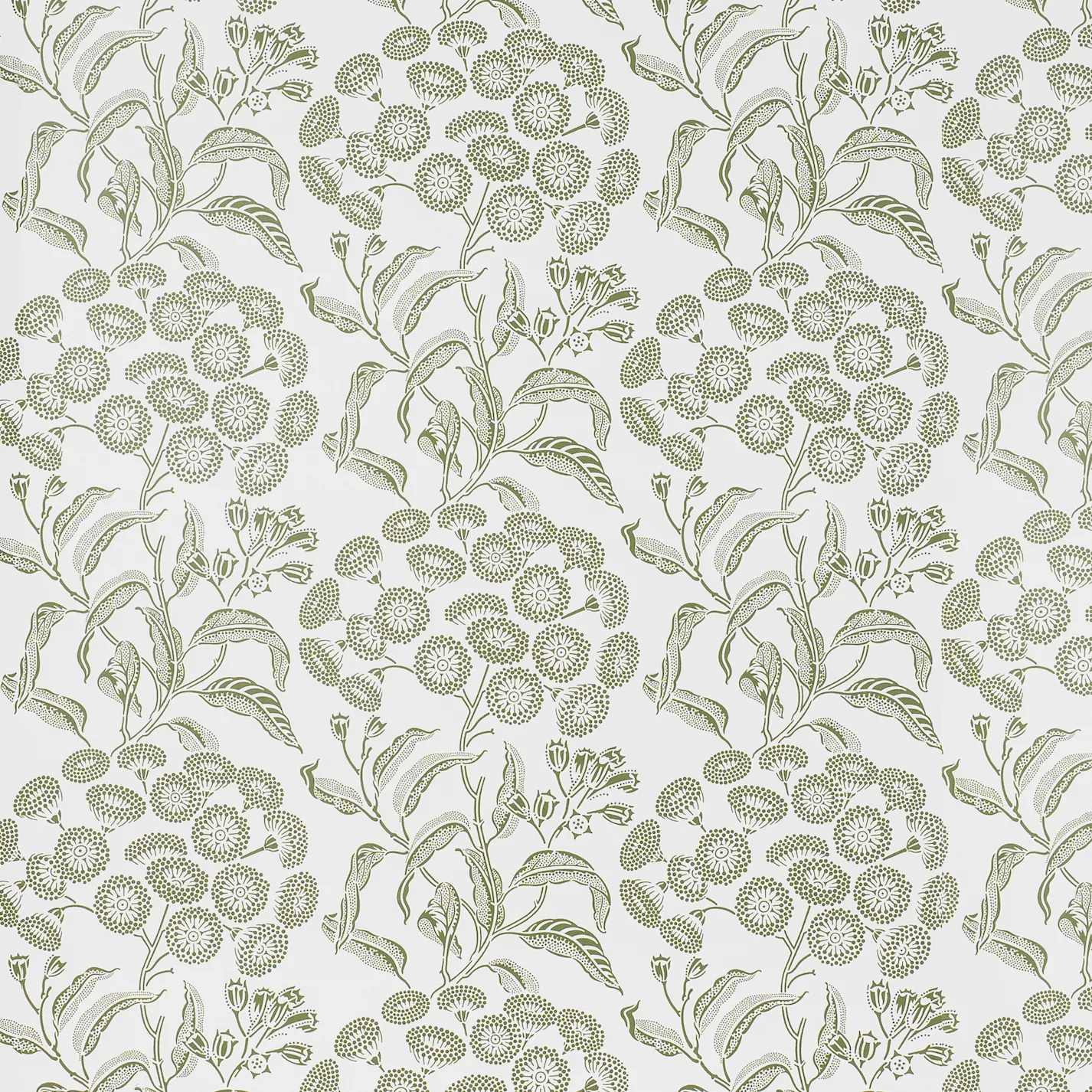 Angophora Green/White Wallpaper