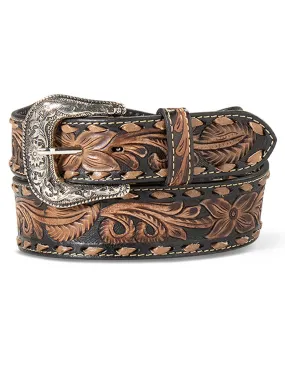 Ariat A10416107 Mens Tapered Hand Tooled Belt Black And Brown