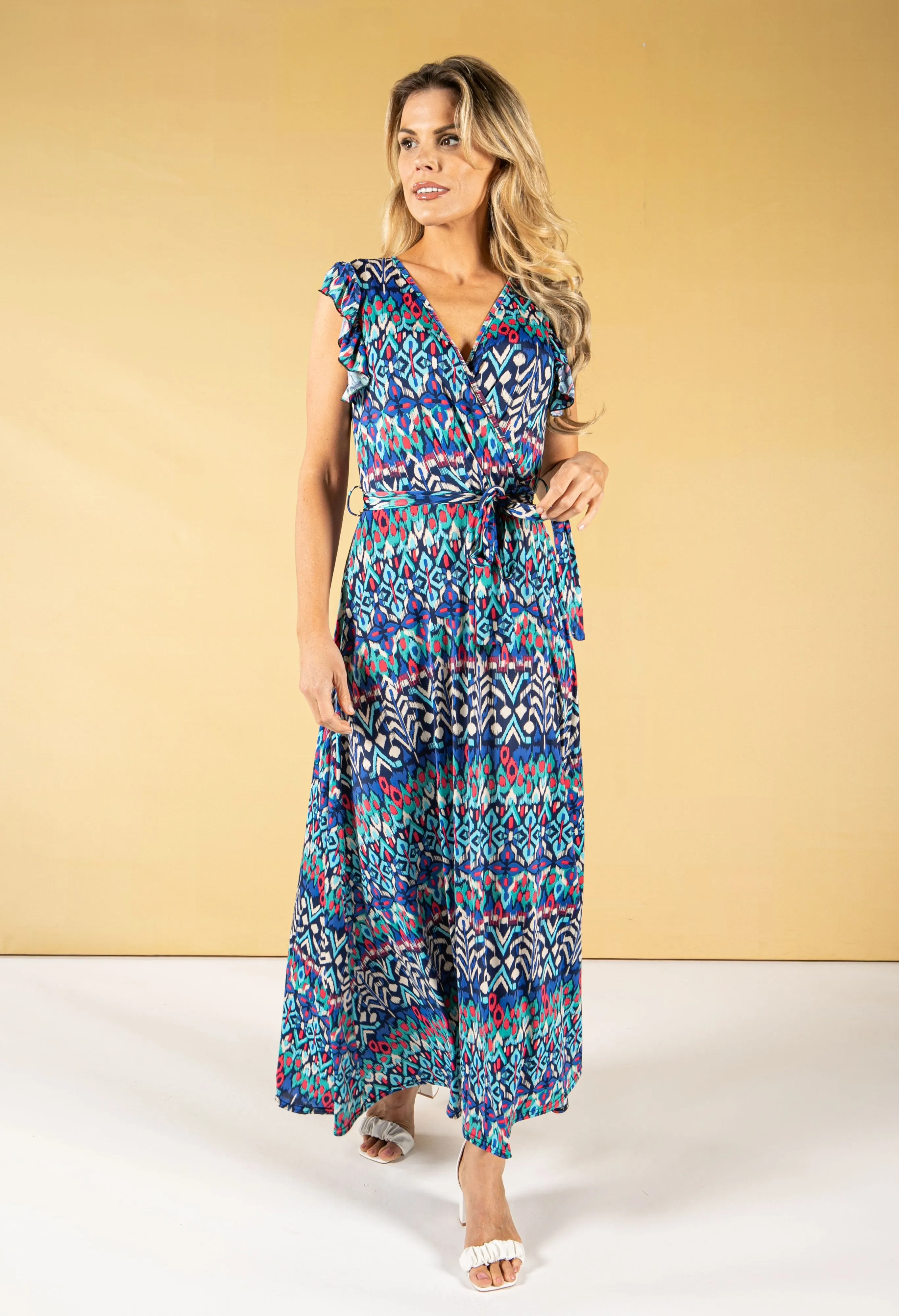 AZTEC PRINT MAXI DRESS