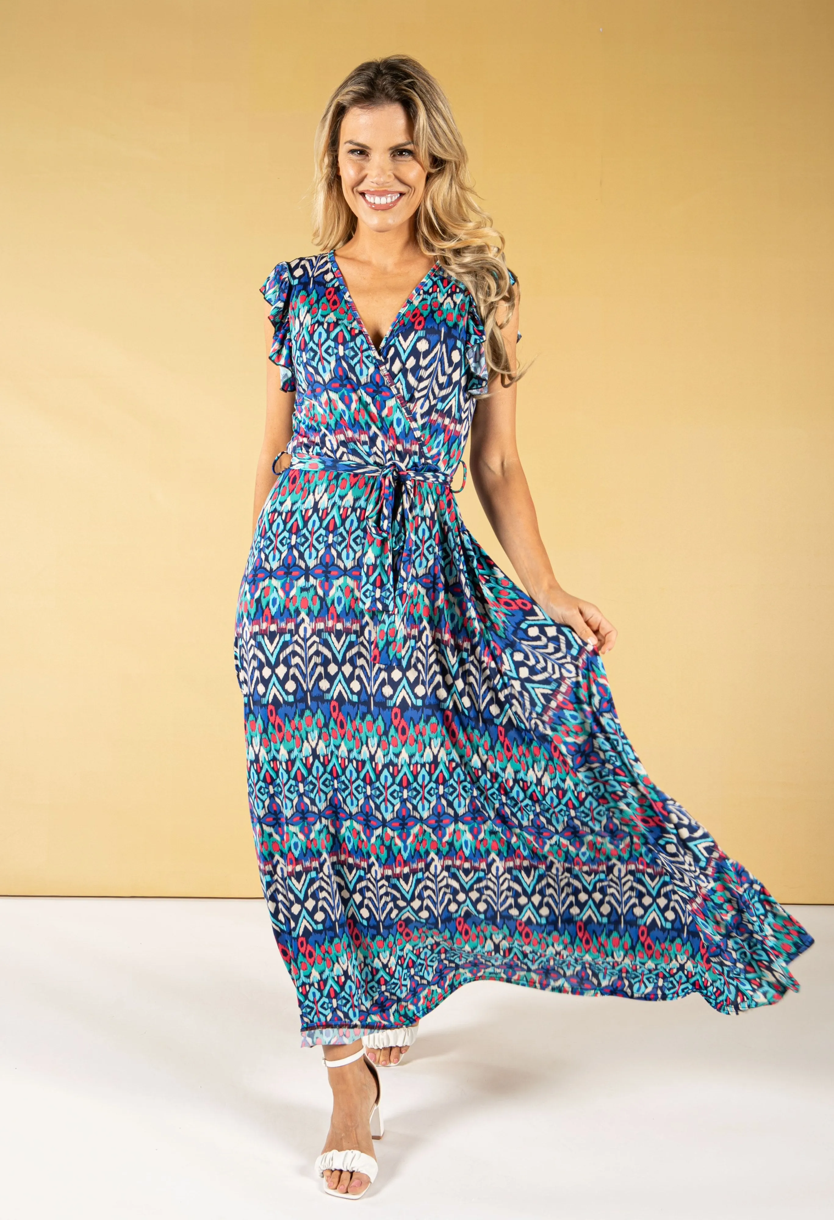 AZTEC PRINT MAXI DRESS