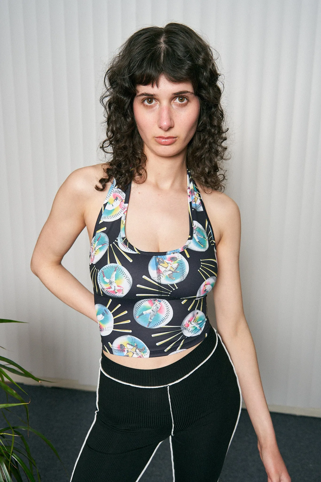 Baseballs Bra Yoga Halter Top