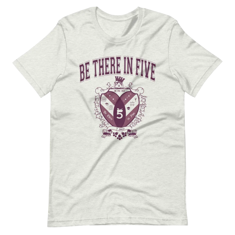 Be There in Five Collegiate Crest Short-Sleeve Unisex T-Shirt by Be There in Five