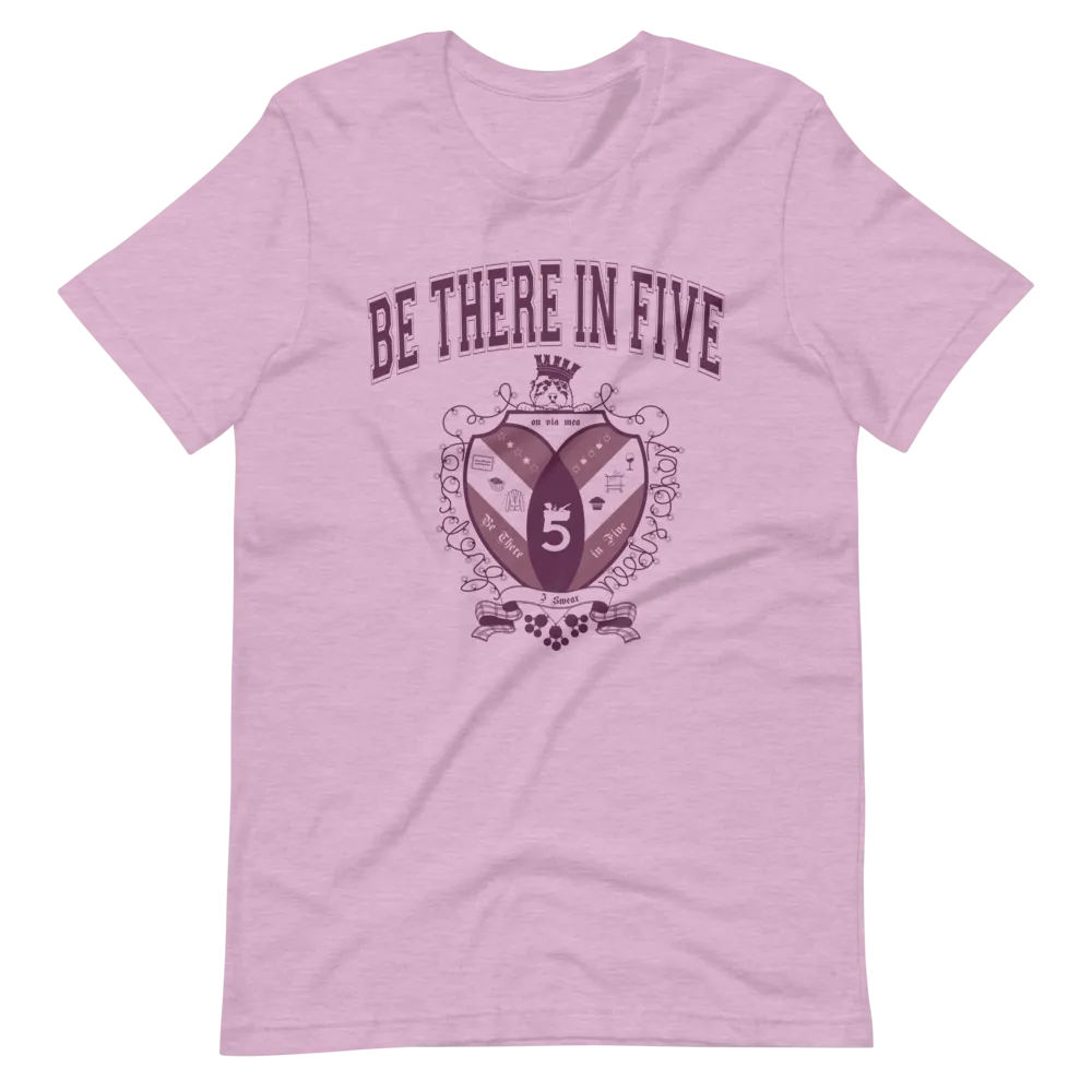 Be There in Five Collegiate Crest Short-Sleeve Unisex T-Shirt by Be There in Five