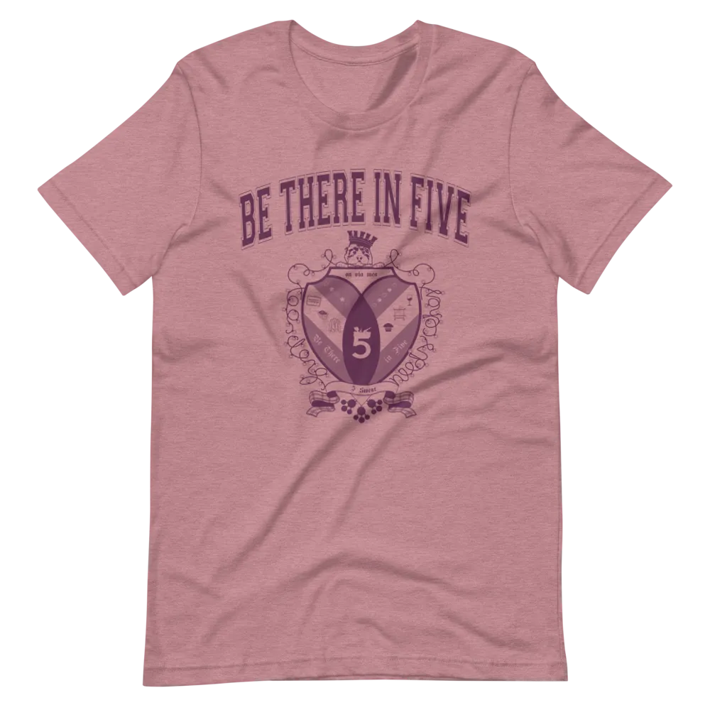 Be There in Five Collegiate Crest Short-Sleeve Unisex T-Shirt by Be There in Five