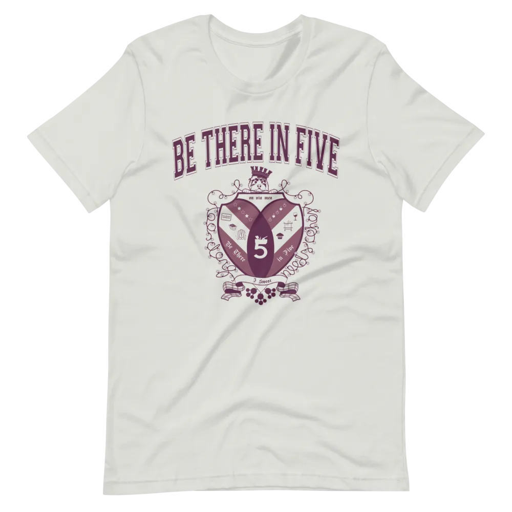 Be There in Five Collegiate Crest Short-Sleeve Unisex T-Shirt by Be There in Five