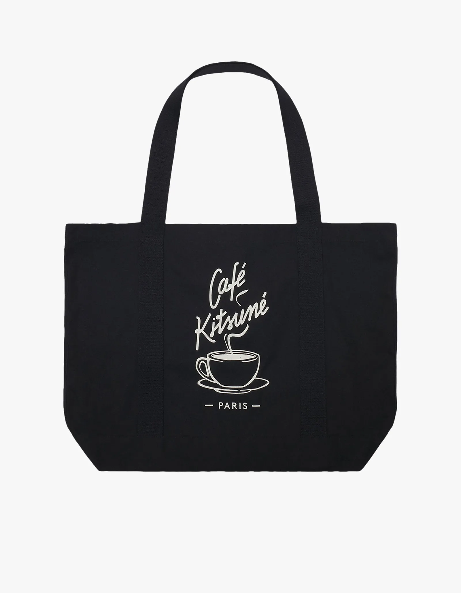 Cafe Kitsune Coffee Cup Tote Bag - Black