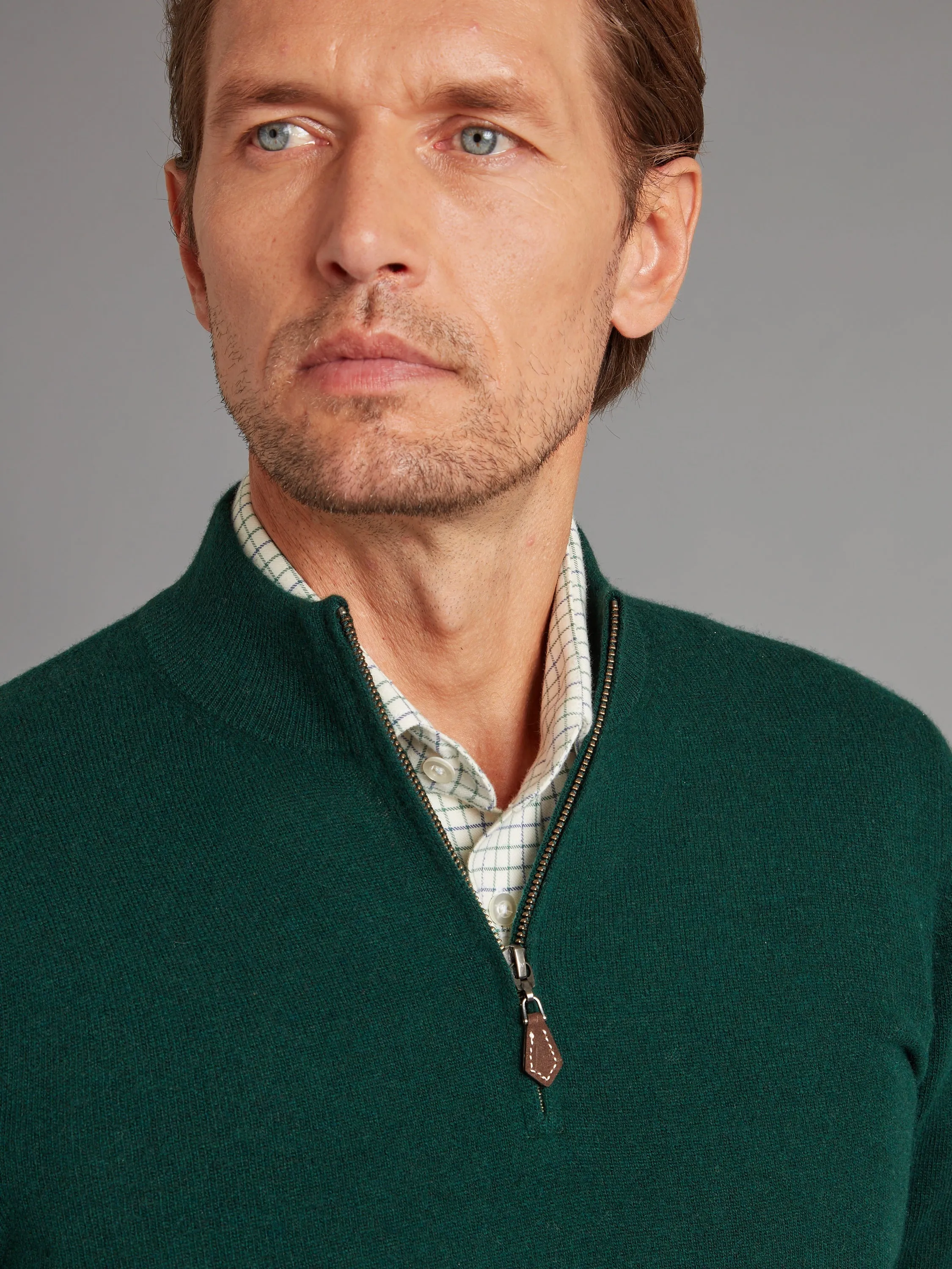 Cairns Half Zip Sweater - Tartan Green