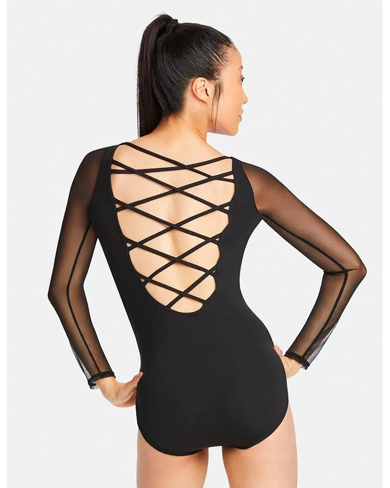 Capezio Strappy Back Mesh Long Sleeve Leotard - MC832W Womens