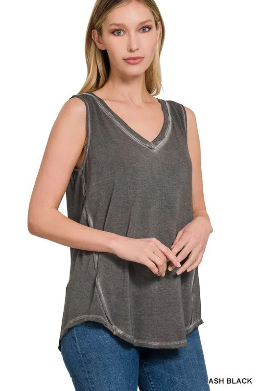 Comfy Vibes Washed Sleeveless Top