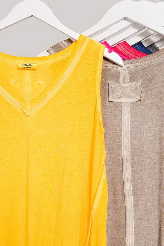 Comfy Vibes Washed Sleeveless Top