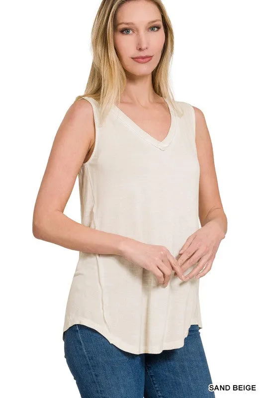 Comfy Vibes Washed Sleeveless Top